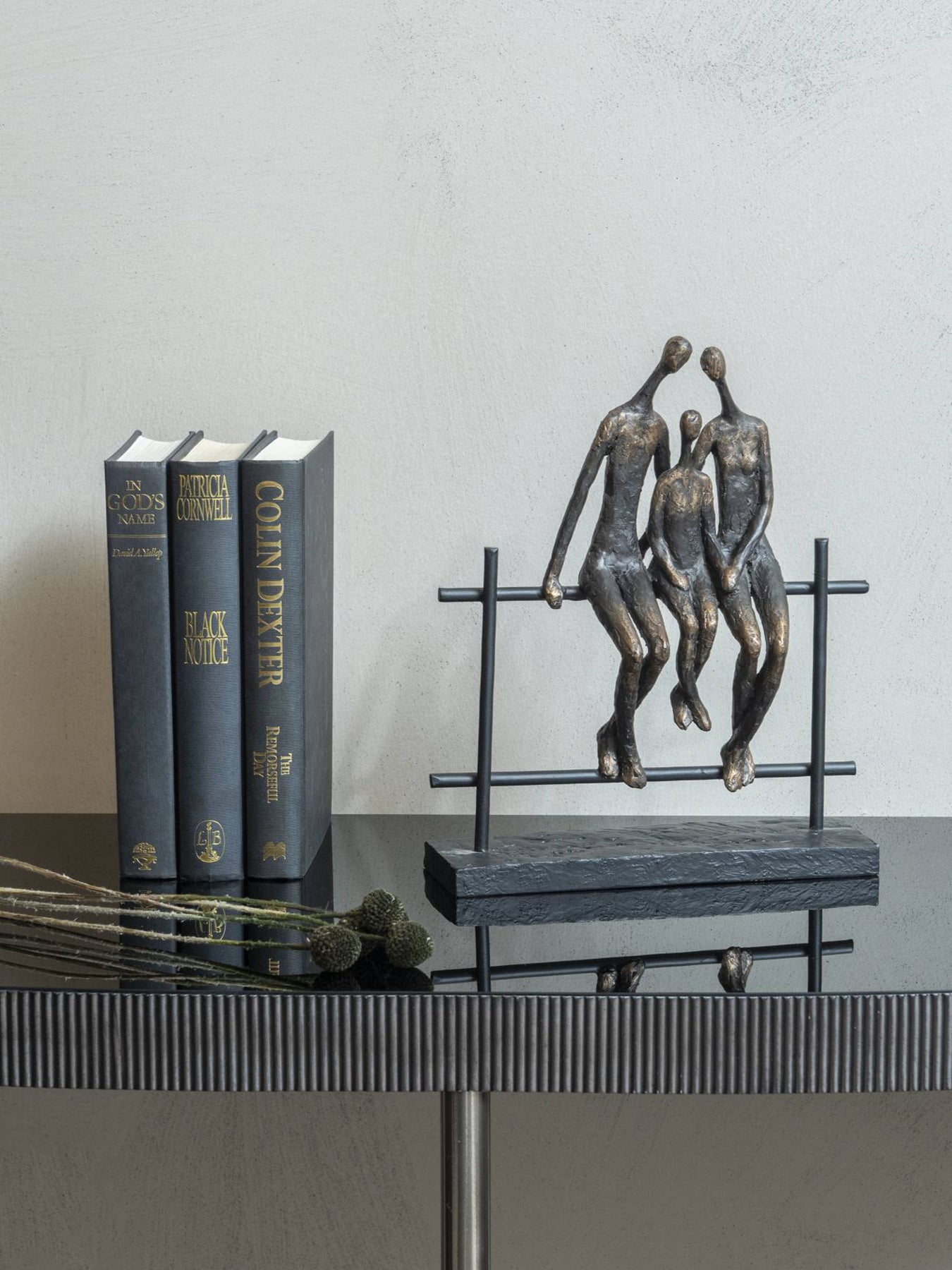Bronze Duxford Family of Three Sculpture