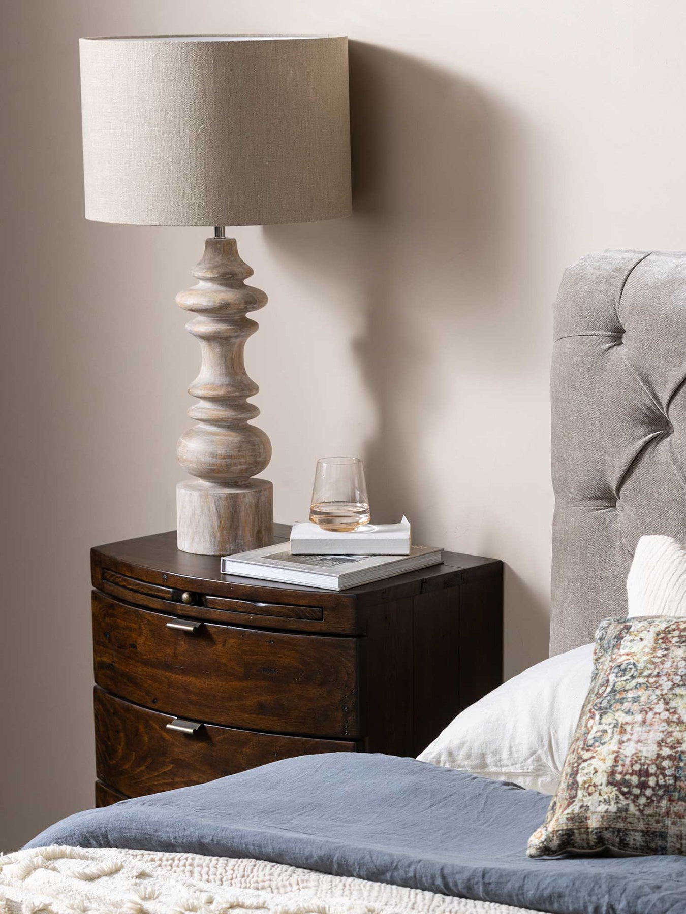 Navajos Reclaimed Wood 3 Drawer Wide Bedside Chest of Drawers