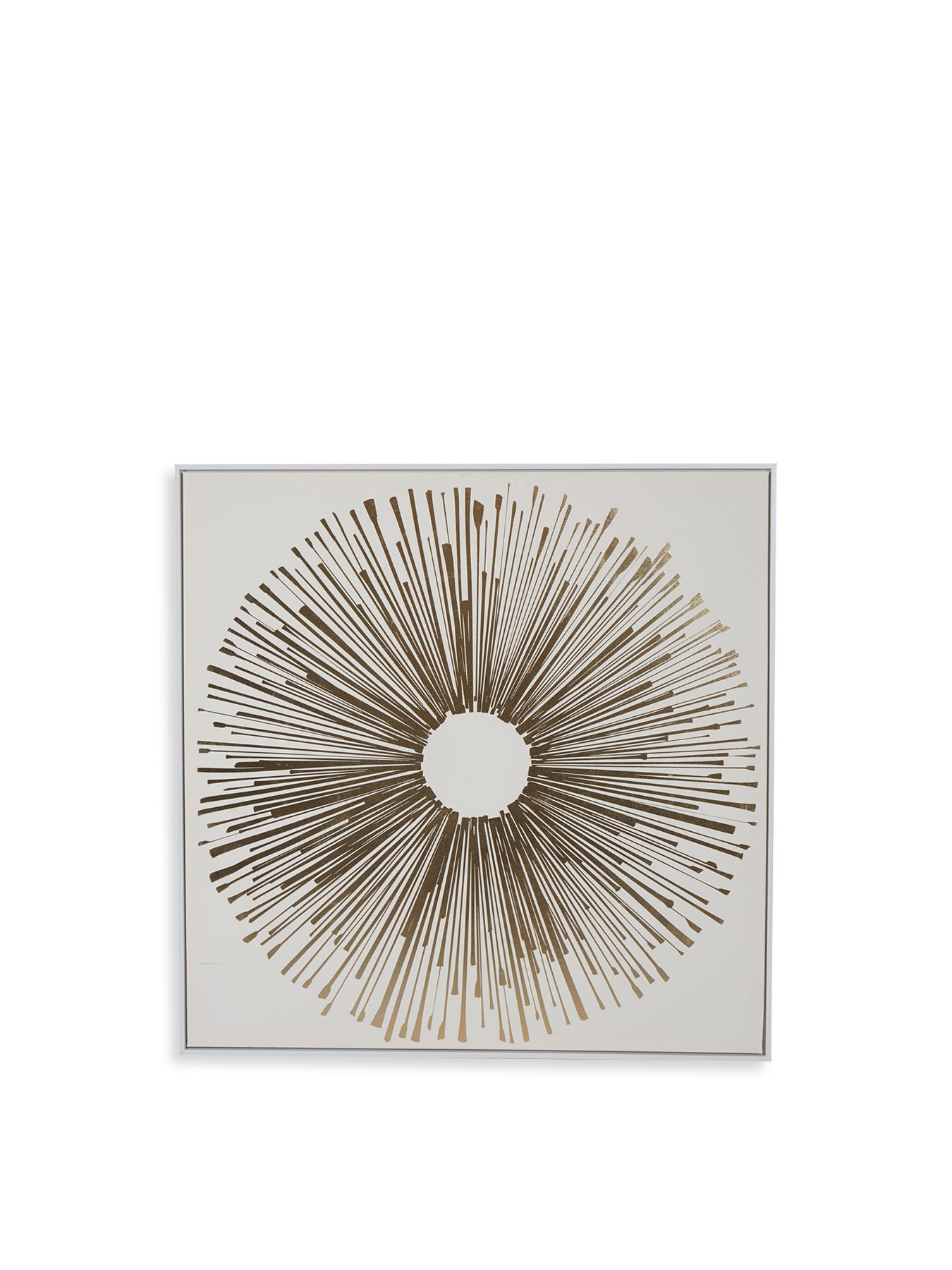 Golden Foiled Sunburst Framed Canvas 100x100cm