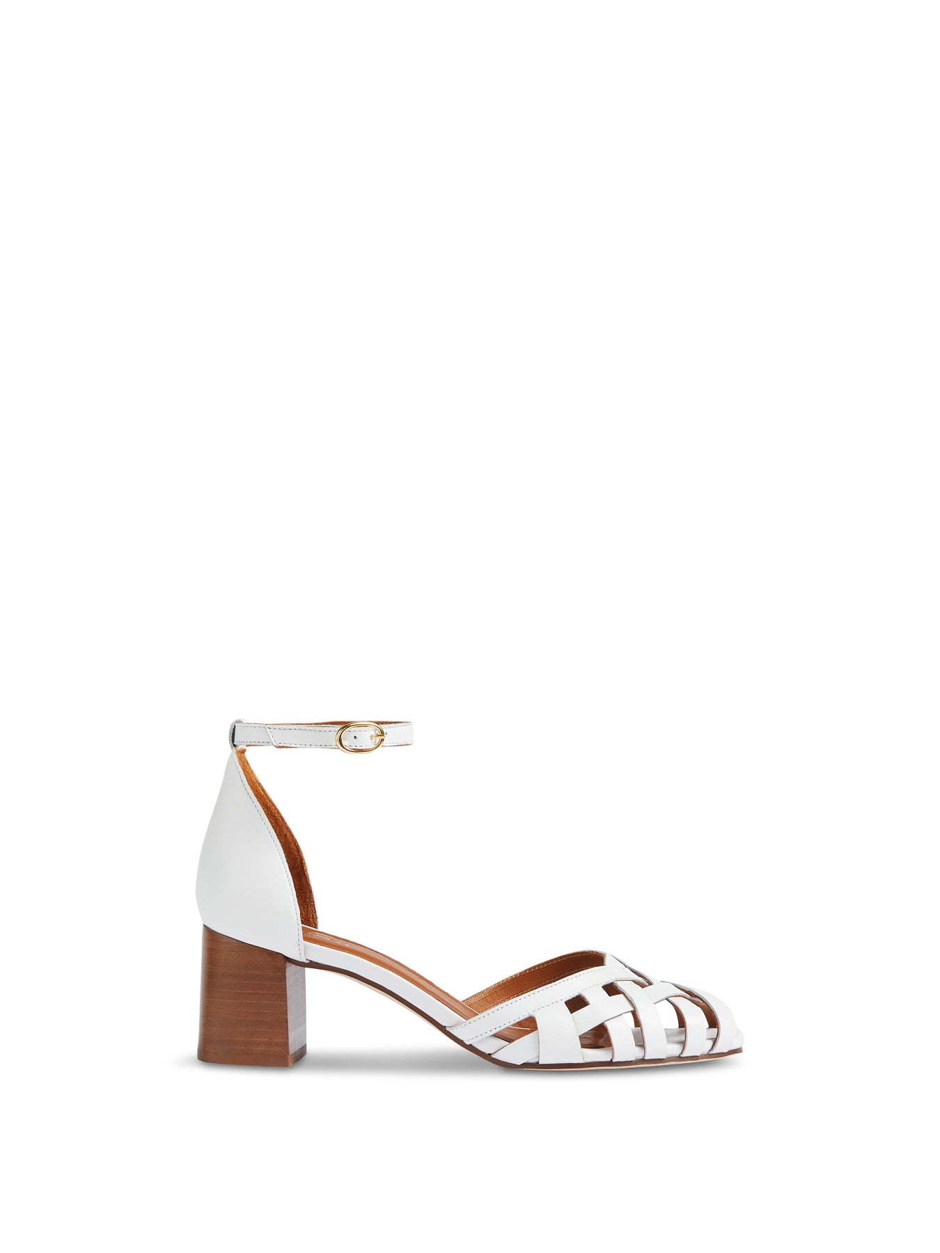 Neutral Noemia Cream Leather Criss-Cross Sandals