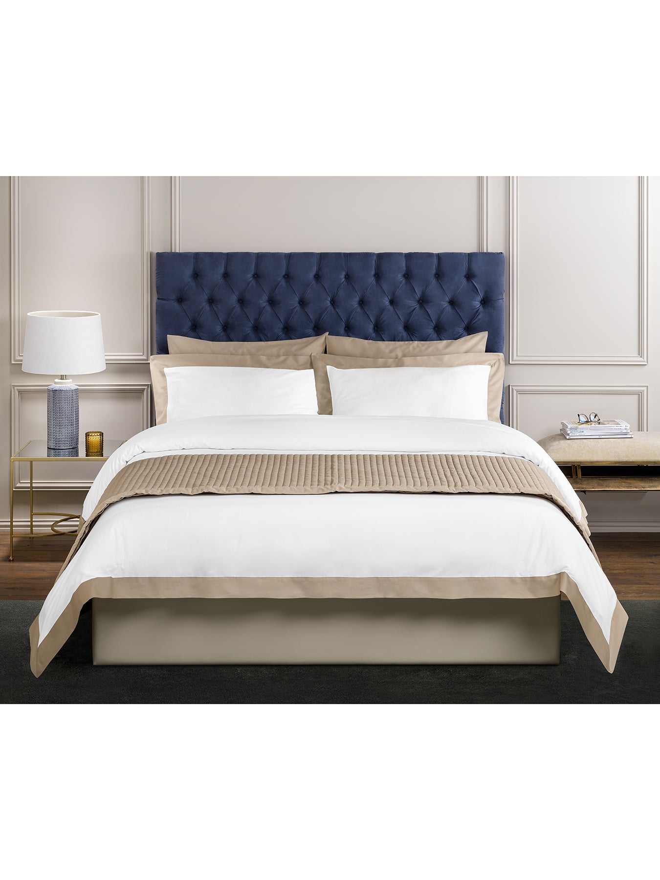Tyne Duvet Cover White/Camel