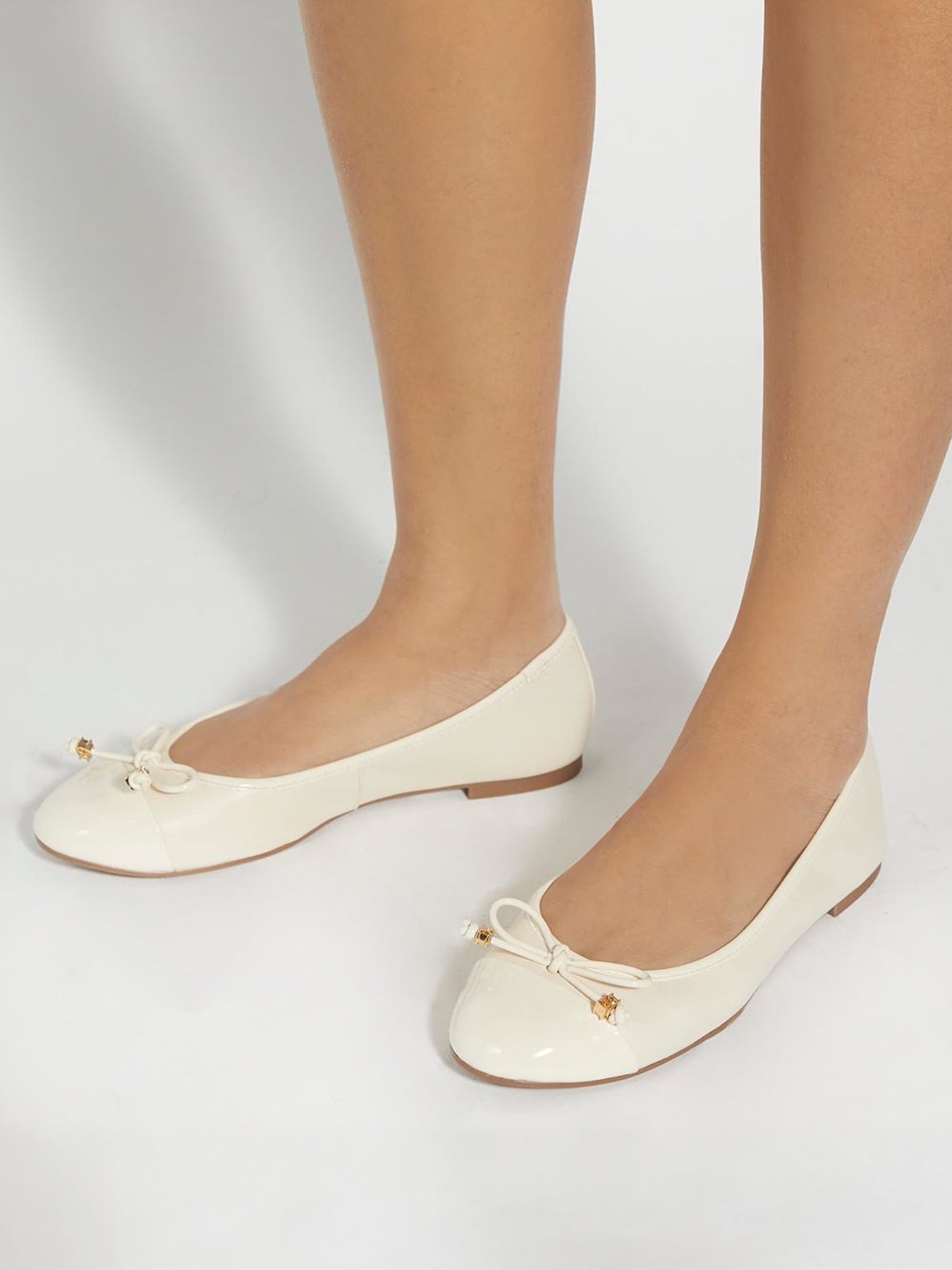 Hallo Leather Ballet Flats Neutral