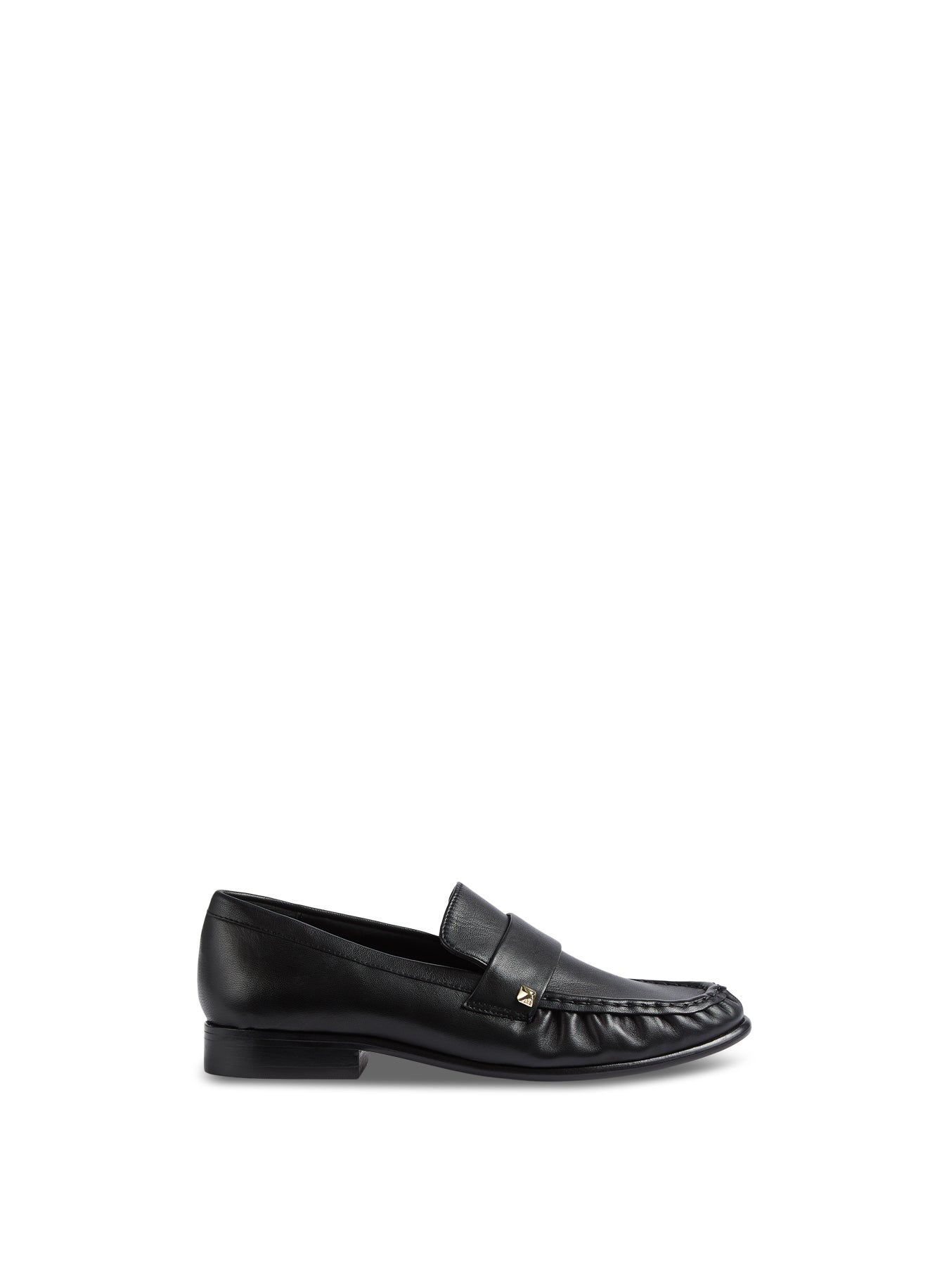 Black Adira Black Nappa Leather Stud Loafer
