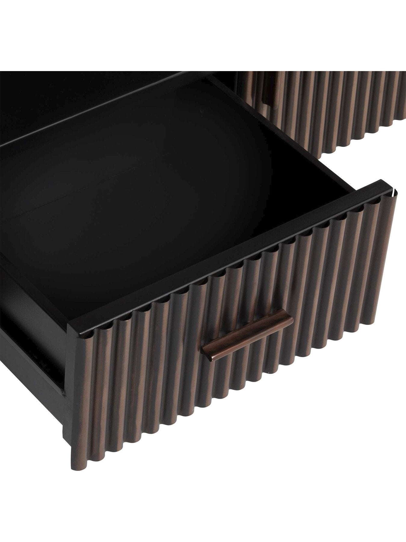 Gion Marble With Wave Metal Body 3 Door Tv Unit