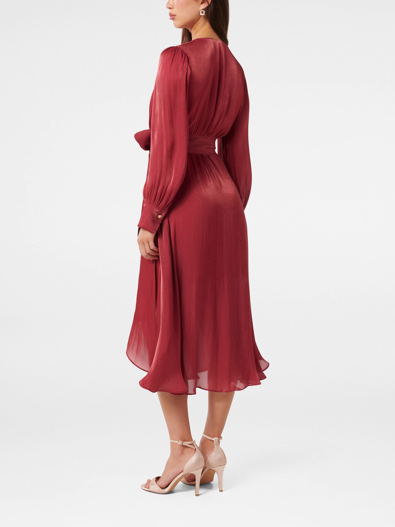 Mabel Metallic Wrap Midi Dress