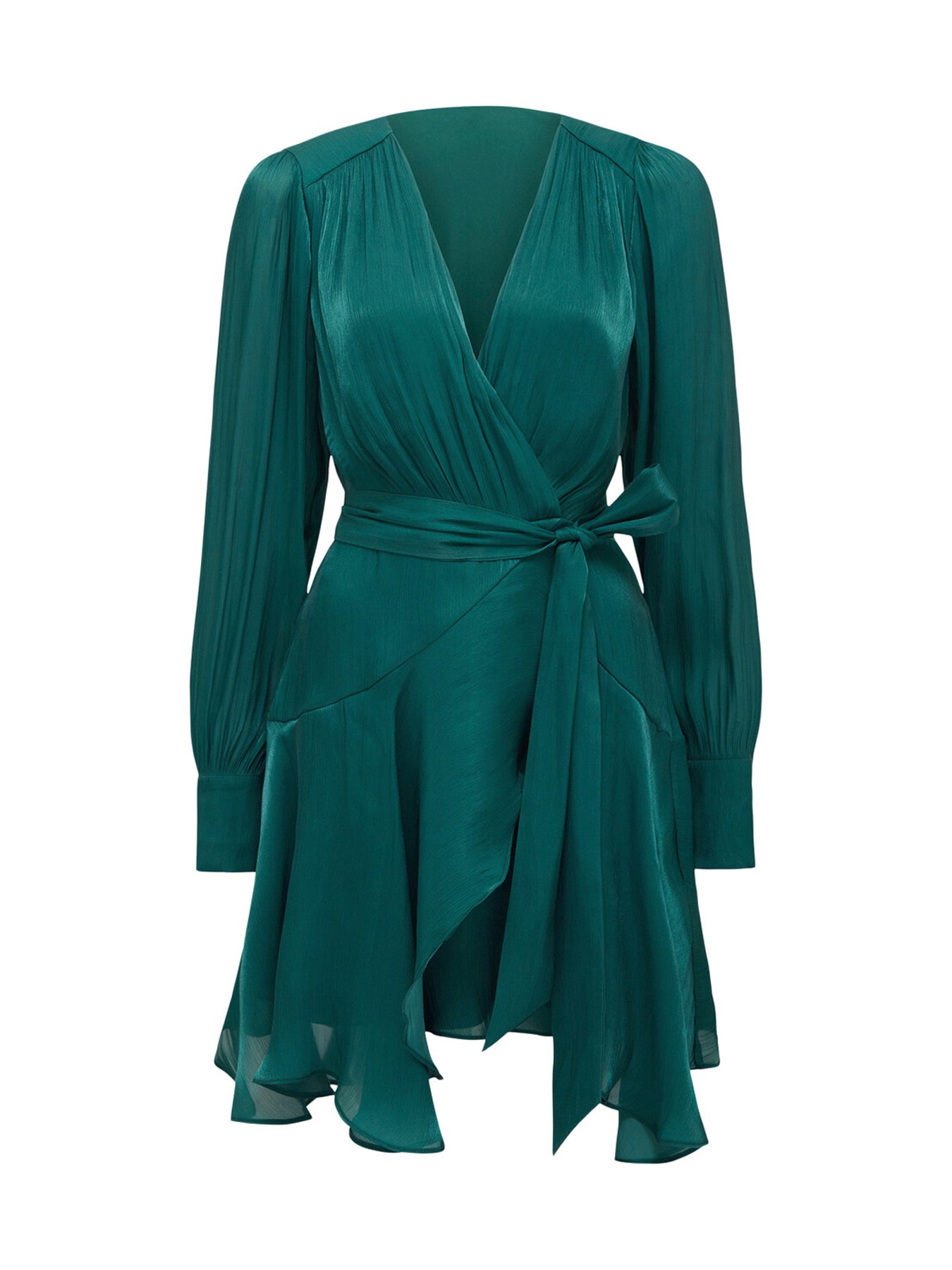 Myra Metallic Wrap Mini Dress