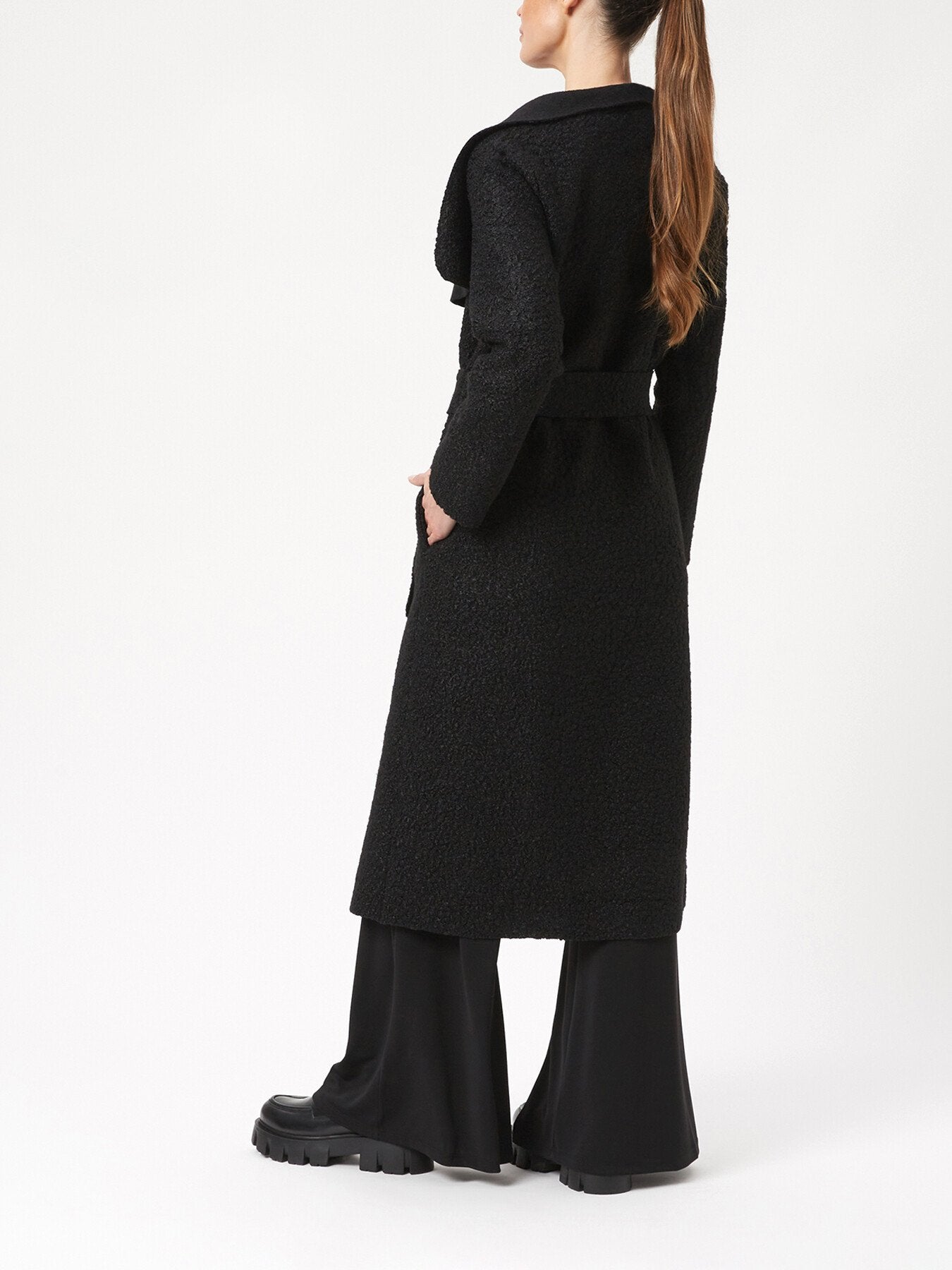 Large Lapel Collar CoatWith Belt