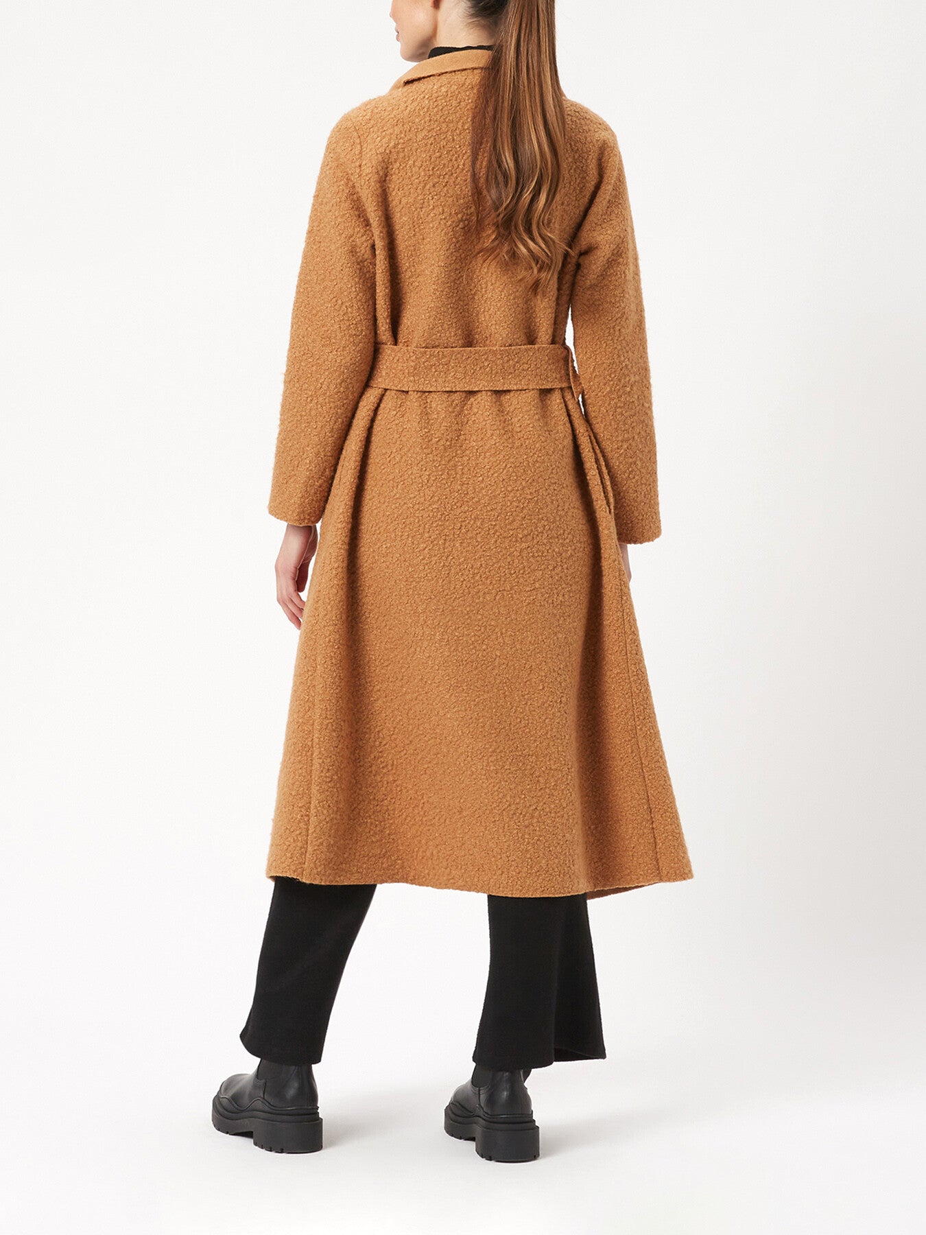 Large Lapel Collar CoatWith Belt