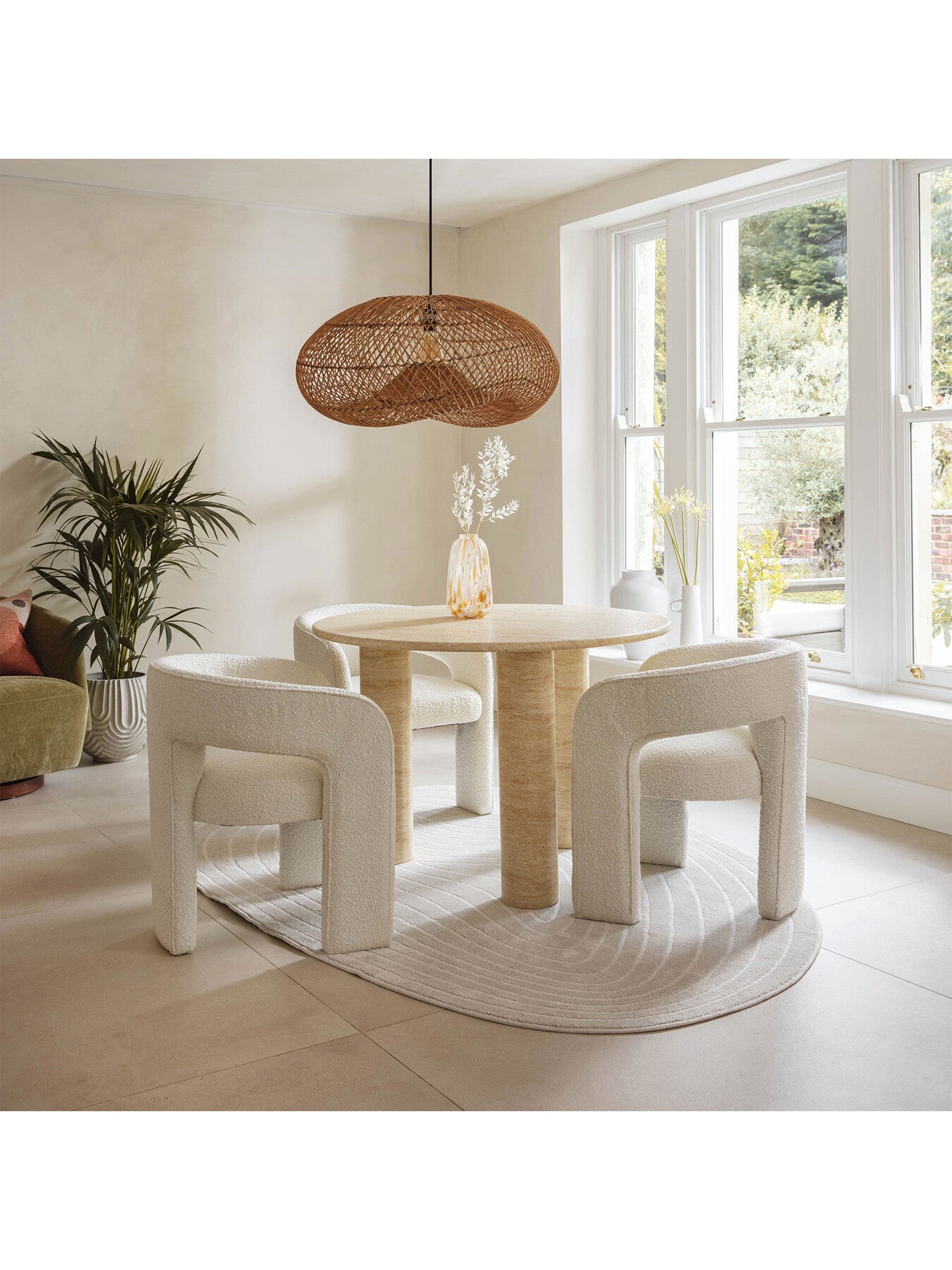 Kenzo Light Beige Boucle Upholstered Dining Chair