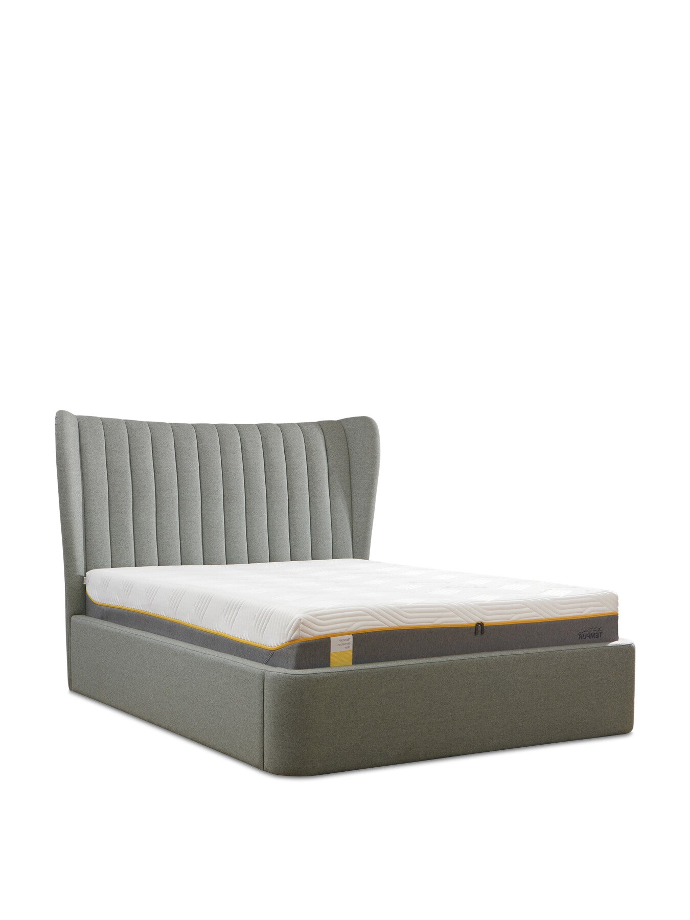 Grey Horton Grey Fabric King Ottoman Bed Frame
