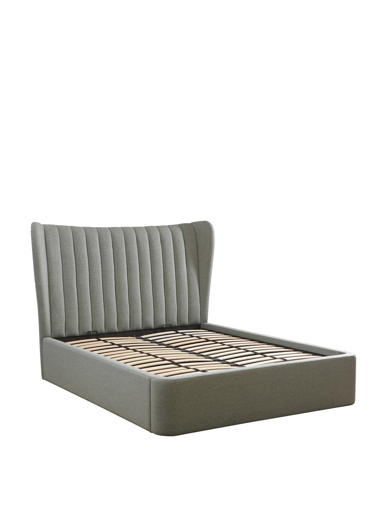 Grey Horton Grey Fabric King Ottoman Bed Frame