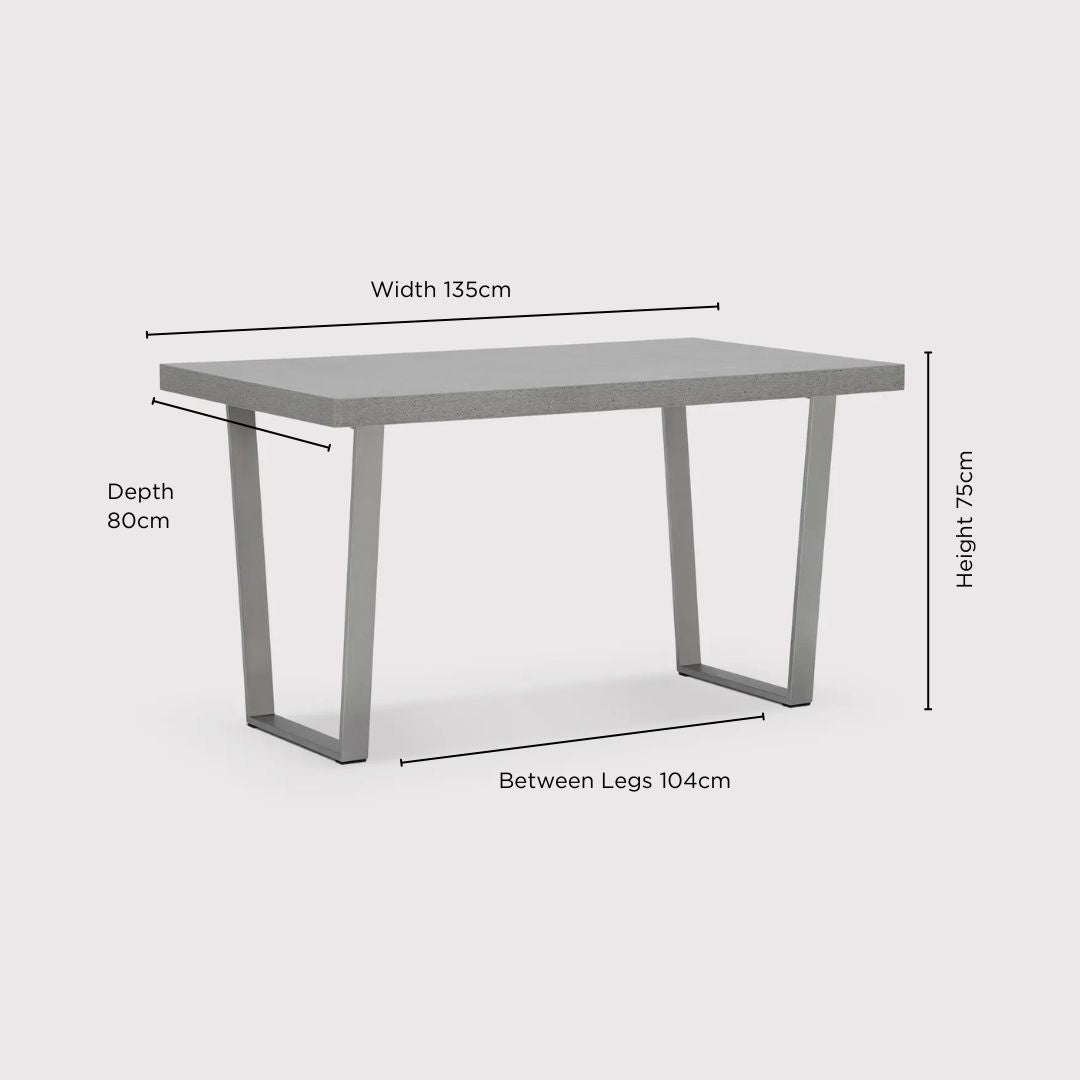 Grey Halmstad Concrete Effect 135cm Dining Table, Seats 4