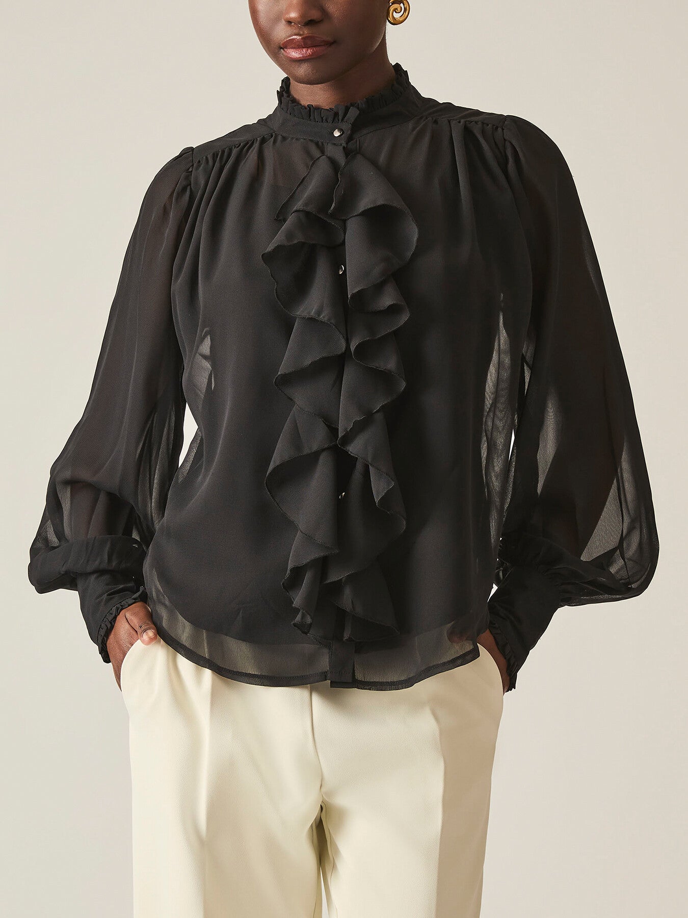 Ruffle Shift Shirt