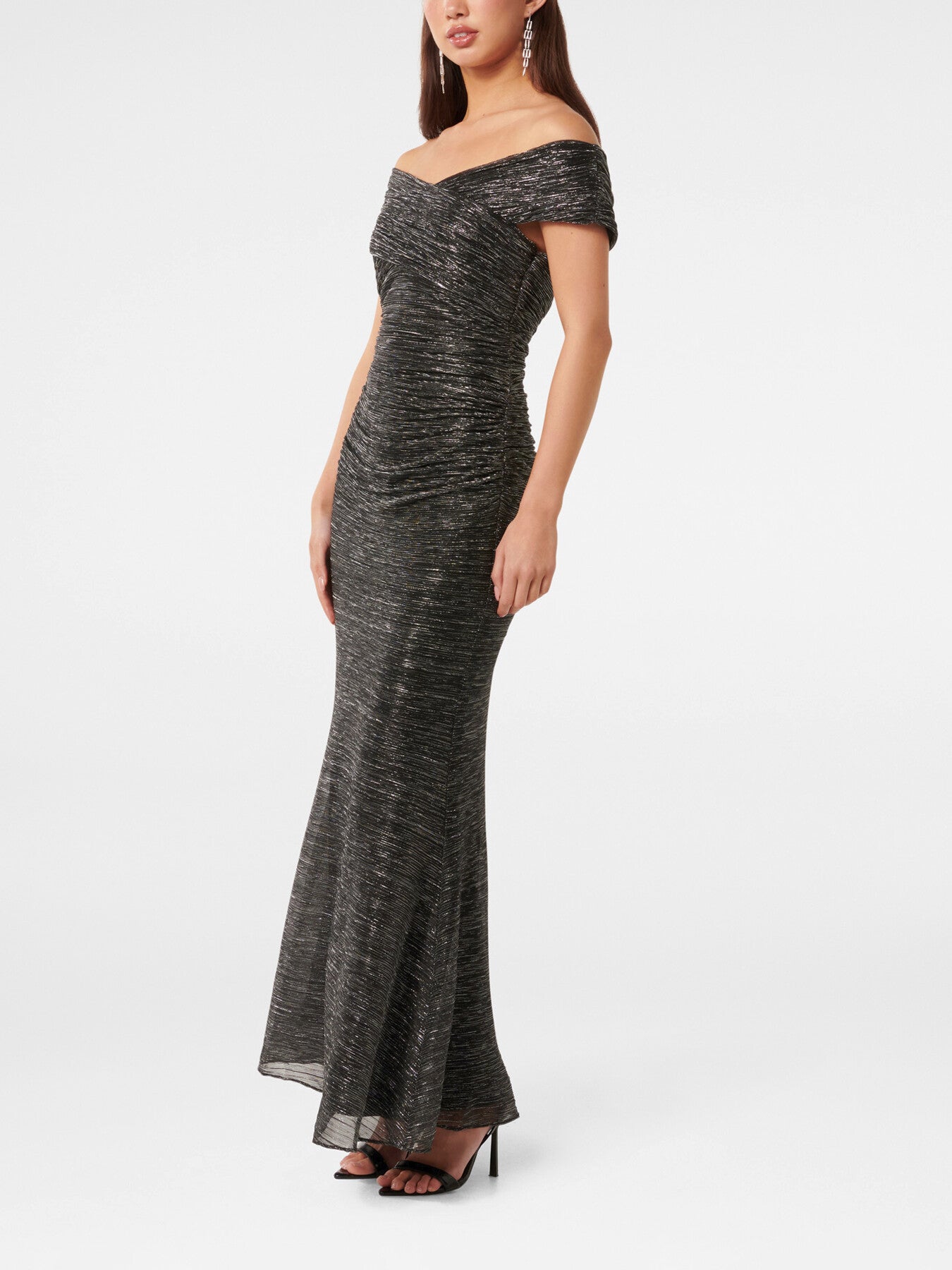 Wilma Off Shoulder Plisse Maxi Dress