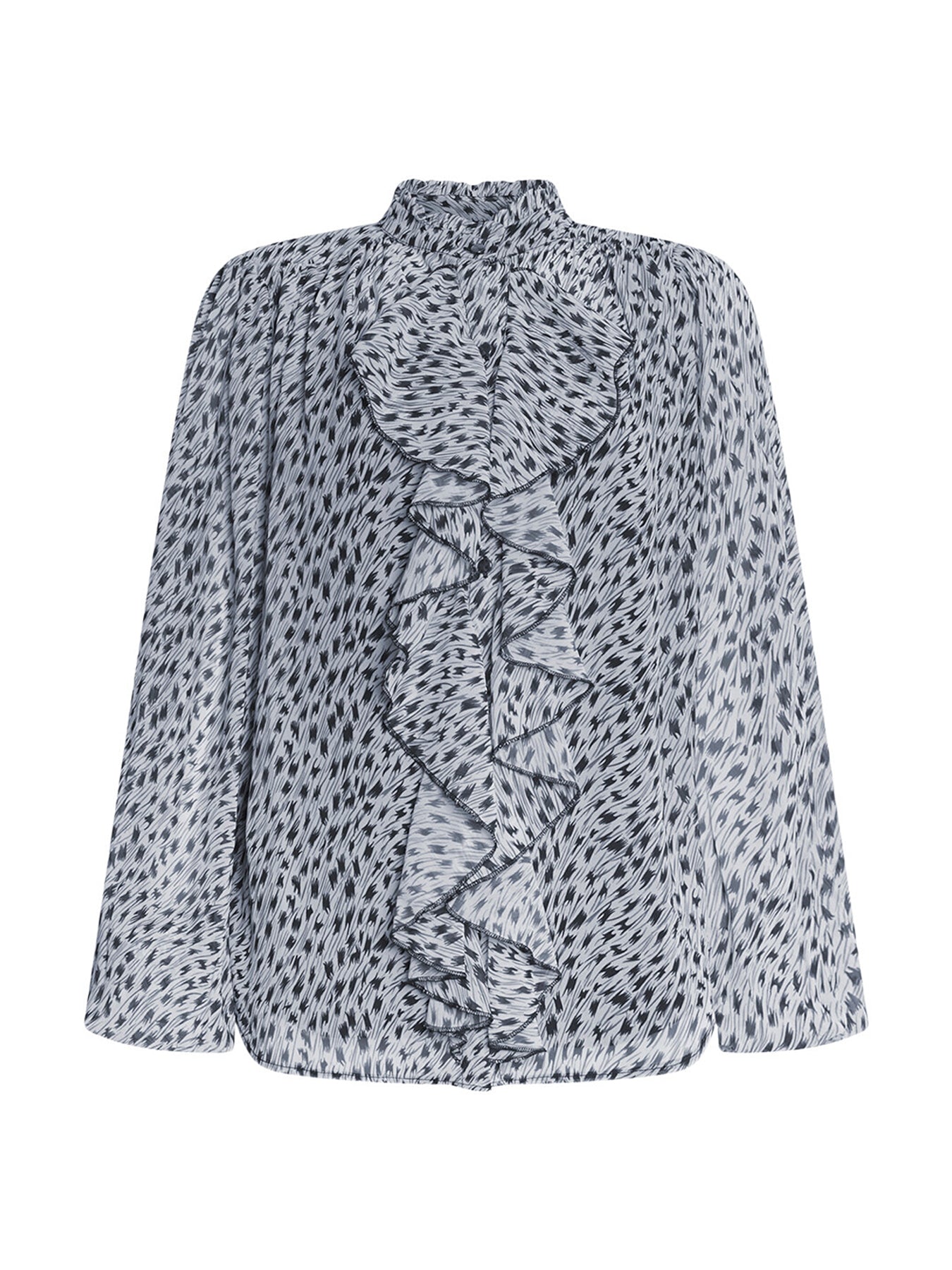 Printed Ruffle Detail Shirt