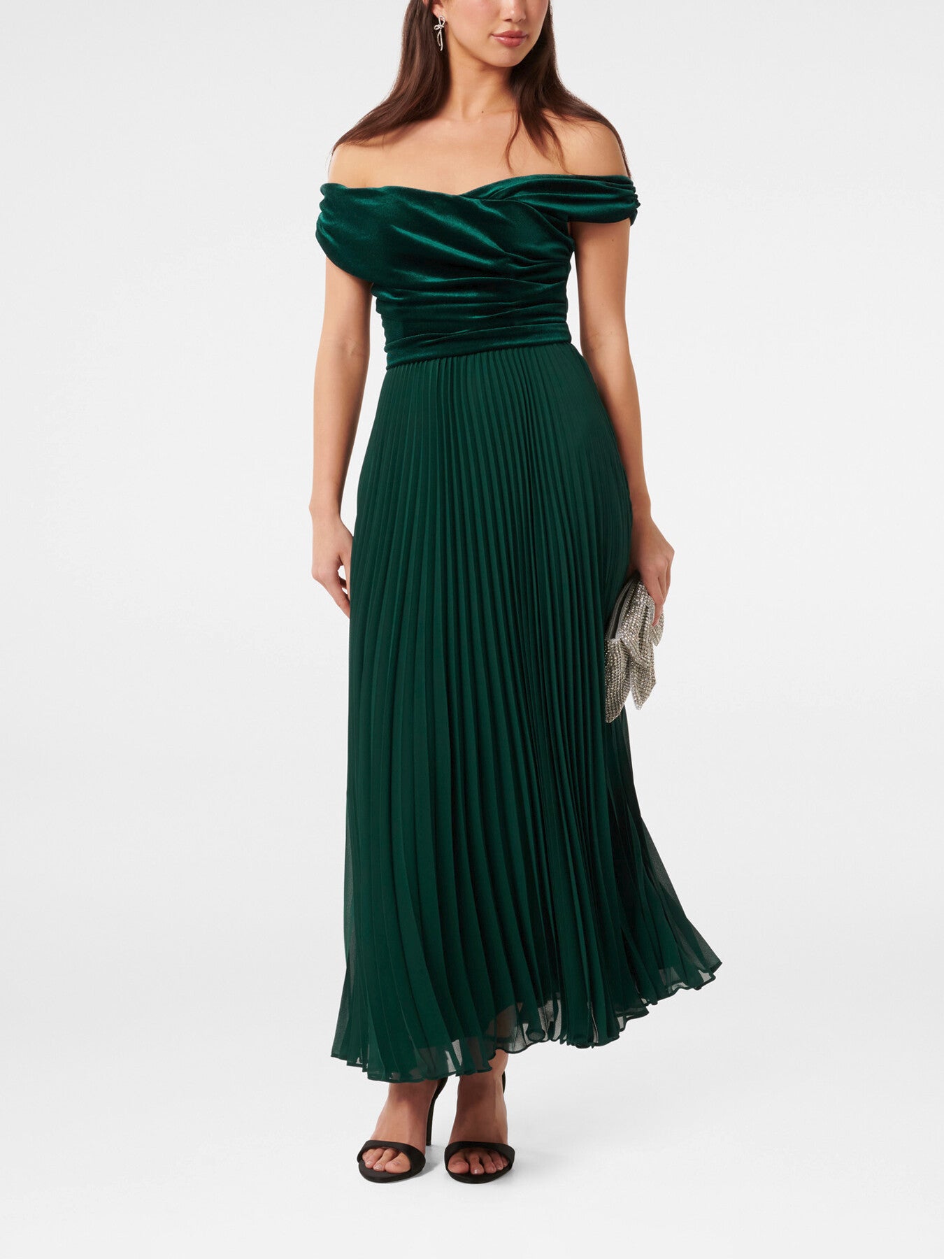 Rebecca Off Shoulder Velvet Gown