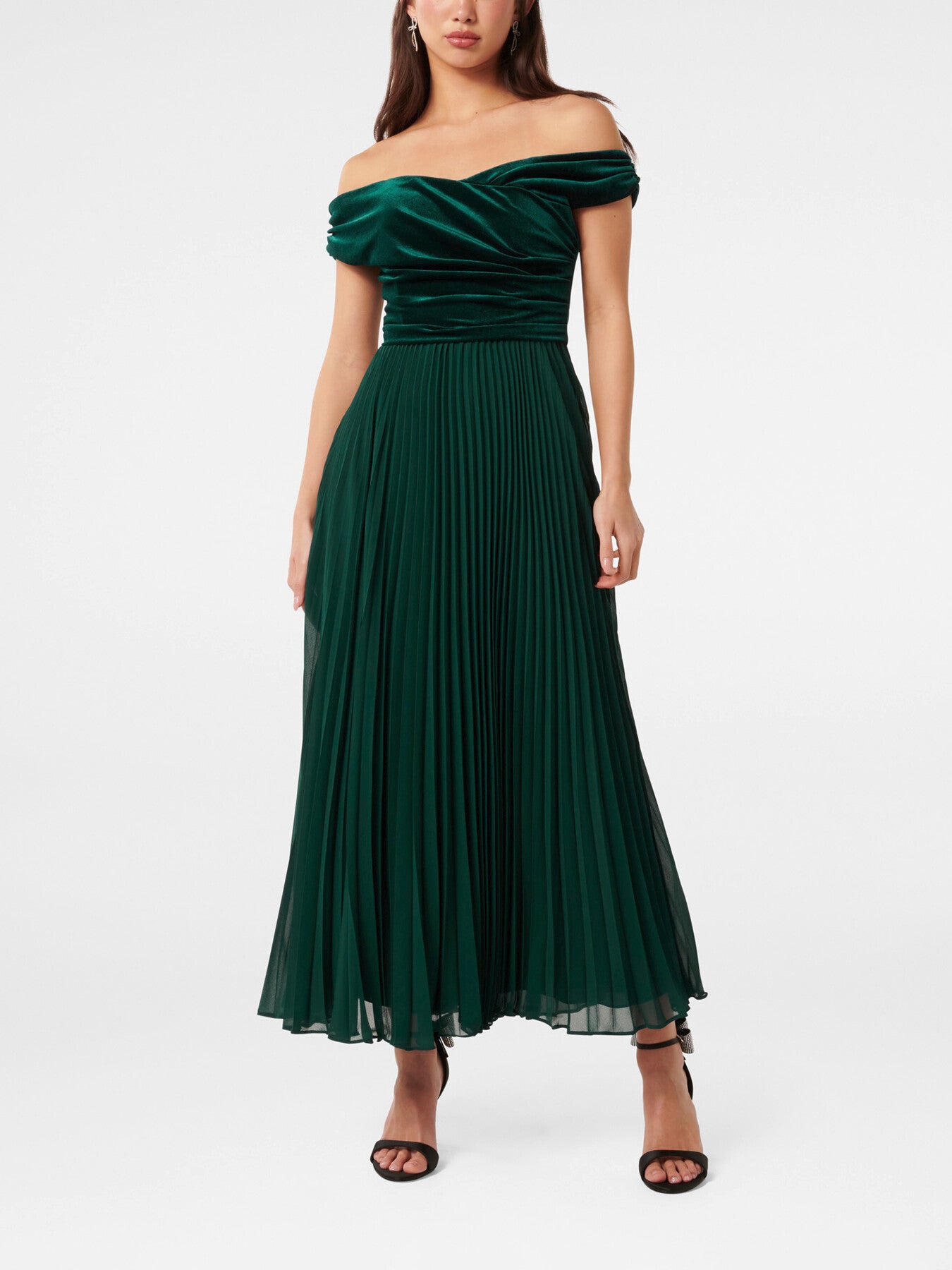 Rebecca Off Shoulder Velvet Gown