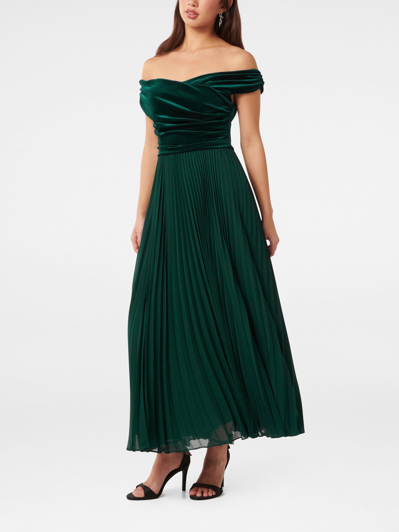 Rebecca Off Shoulder Velvet Gown