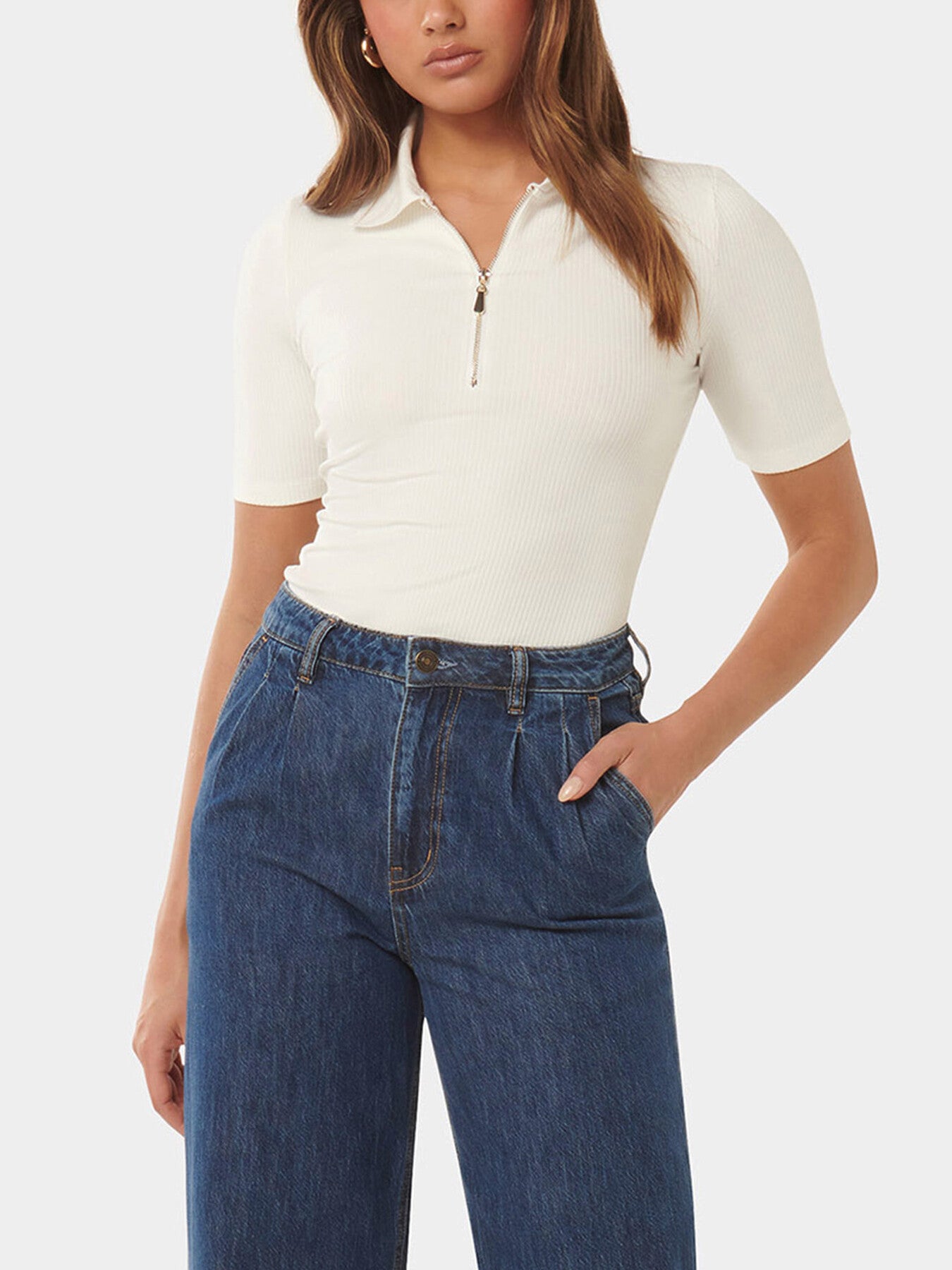 Mai Short Sleevess Zip Polo T-shirt