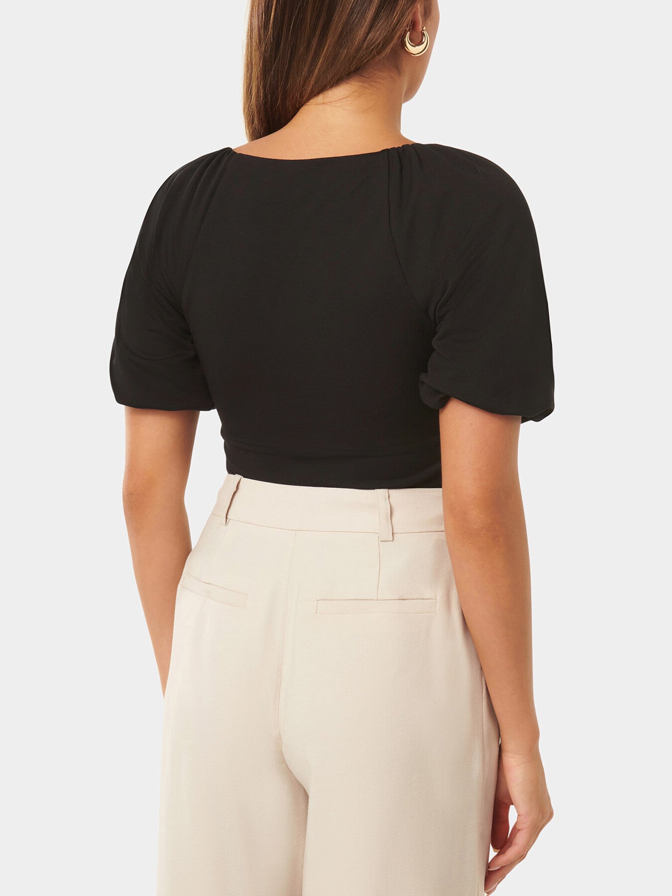Desiree Ruched V Neck Raglan Top