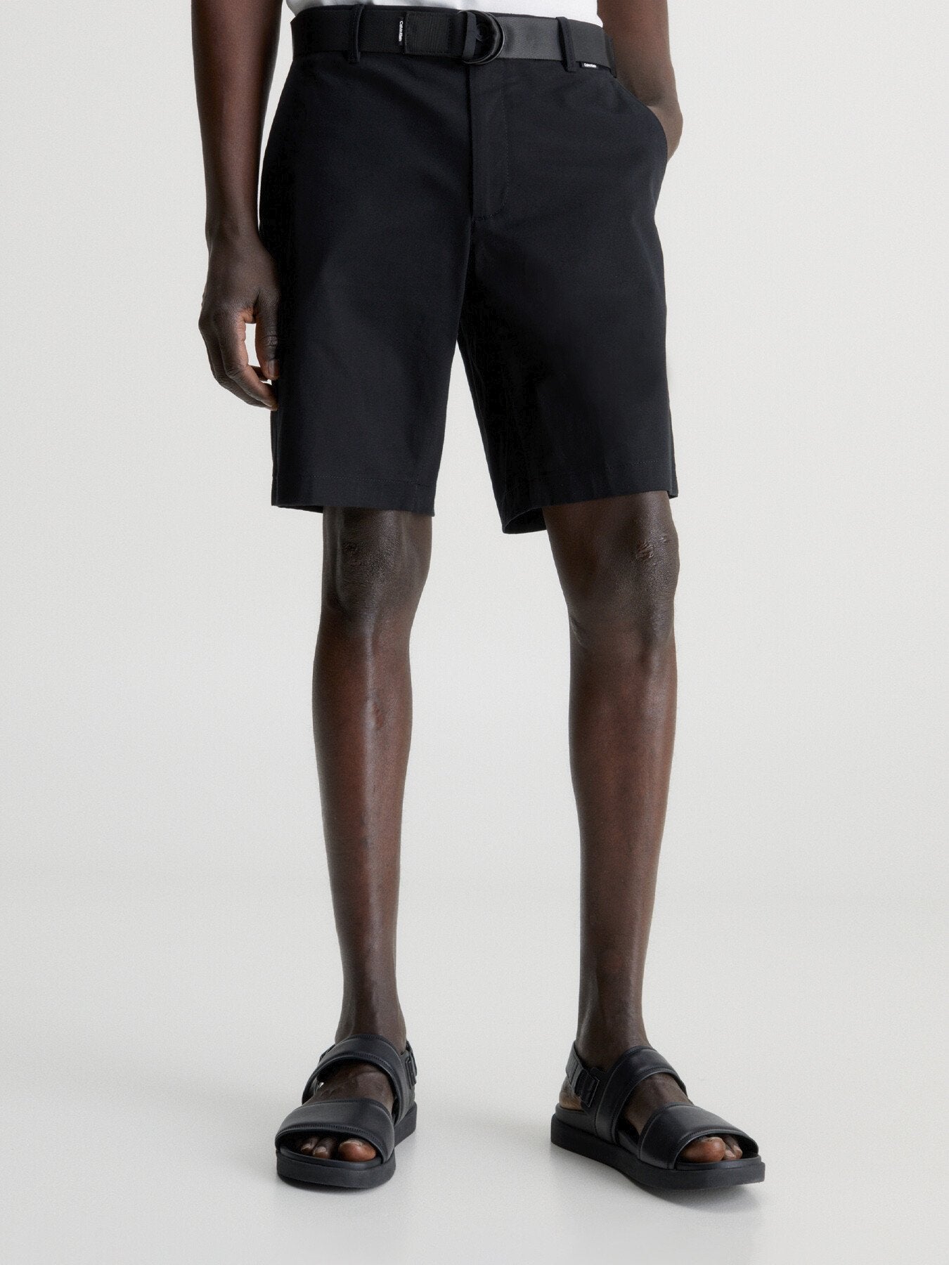 Slim Twill Belted Shorts