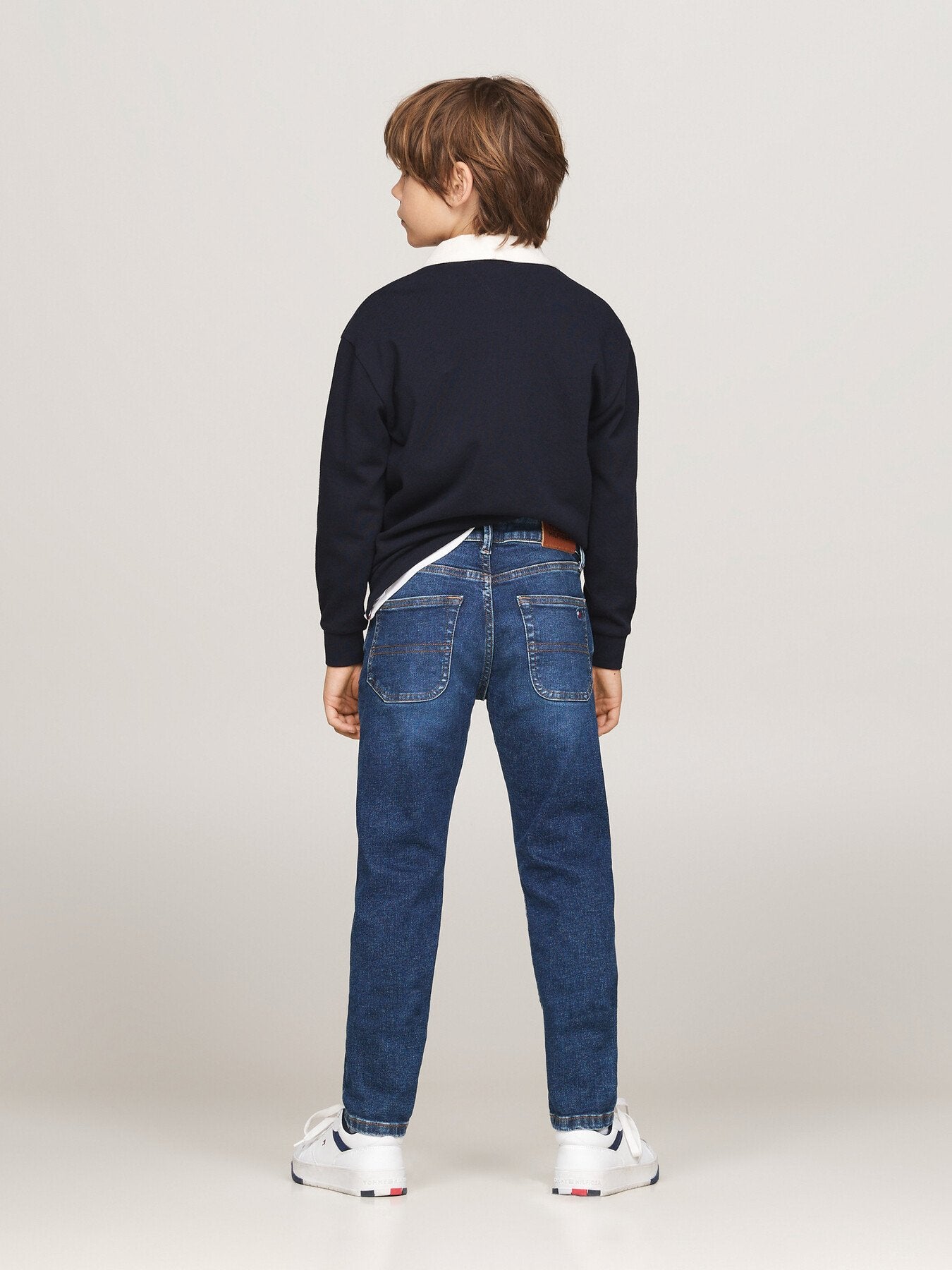 Faded Mid Wash Straight Jeans