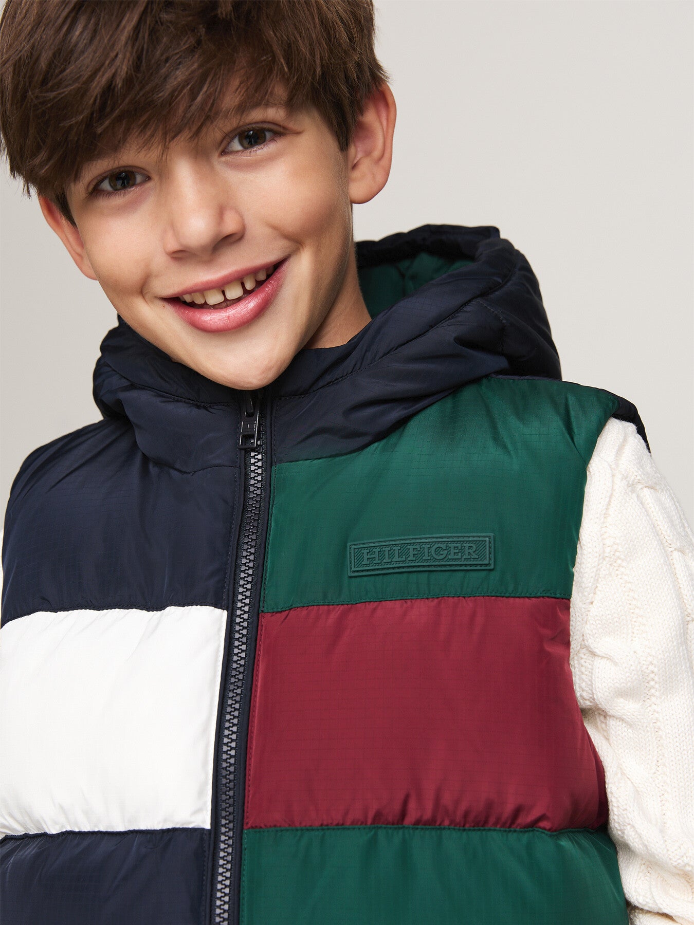 Colour Block Hooded Insulated Vest