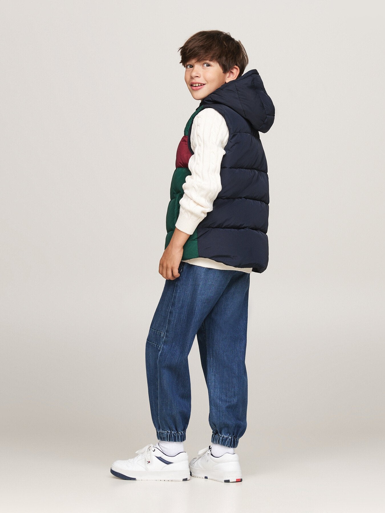 Colour Block Hooded Insulated Vest