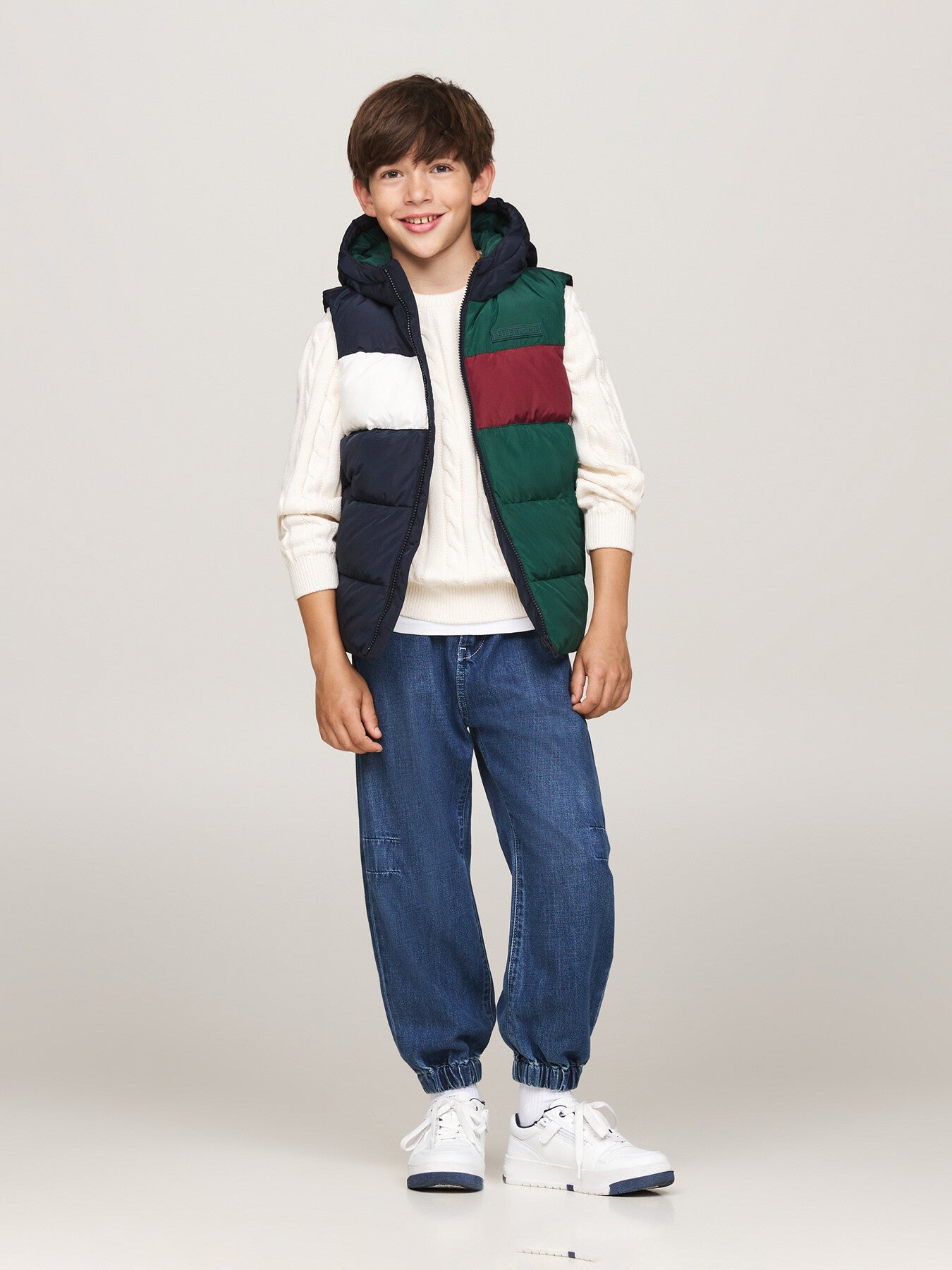 Colour Block Hooded Insulated Vest