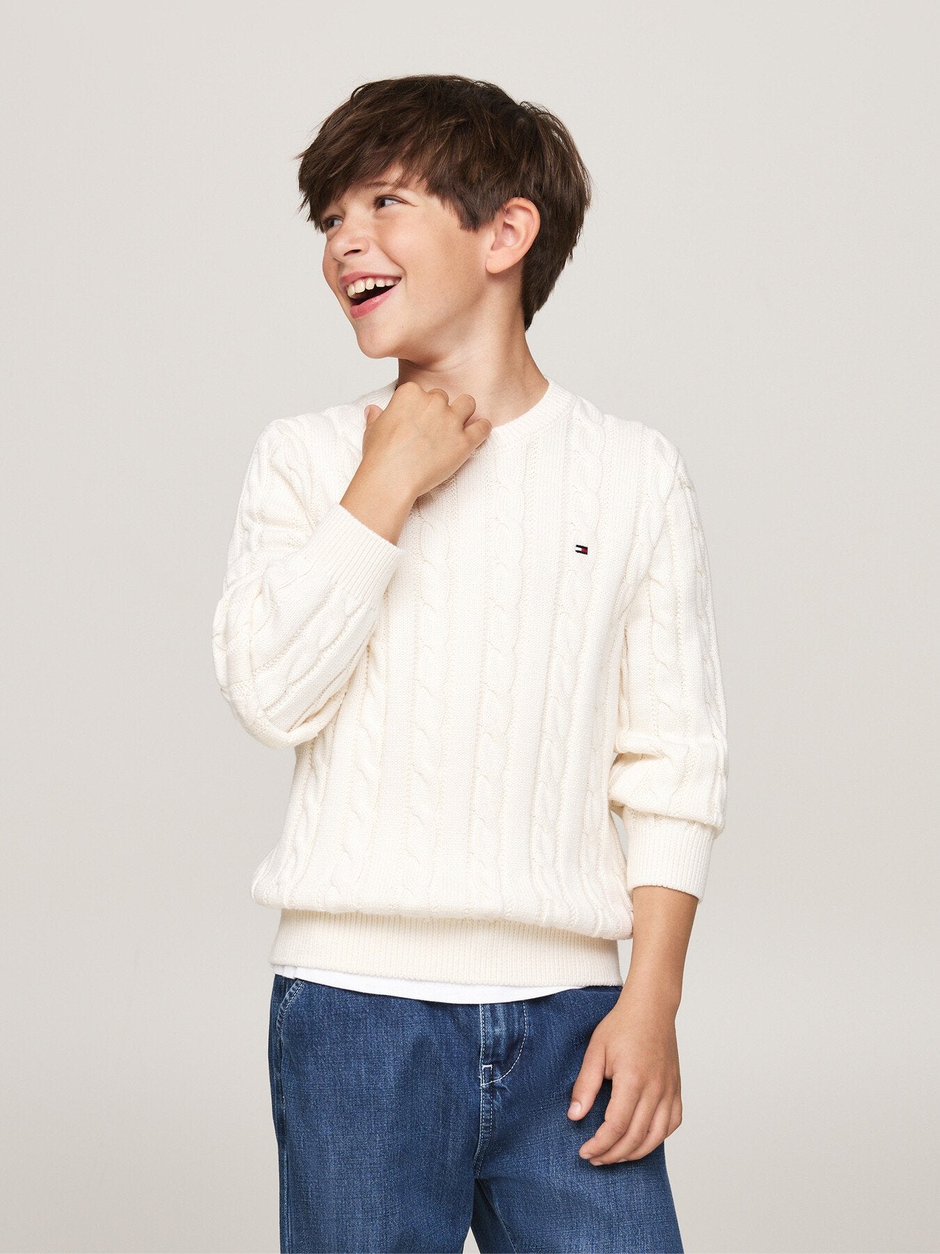 Cable Knit Crew Neck Jumper