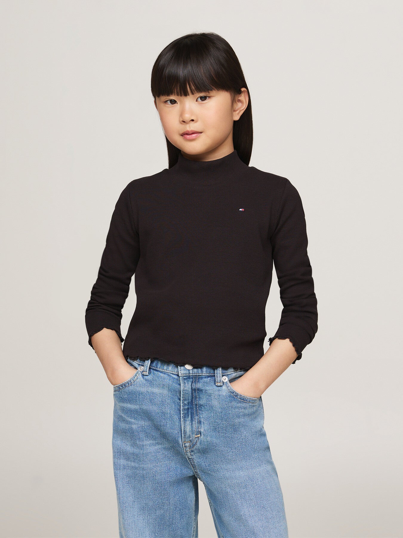 Mock Turtleneck Stripe Extra Slim Top
