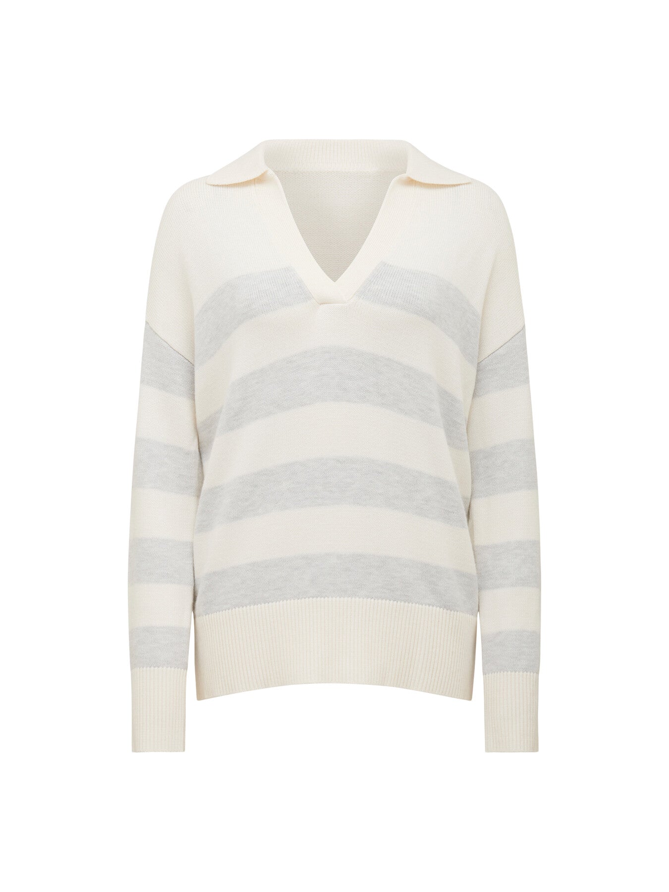 Nicole Striped Polo Collar Jumper