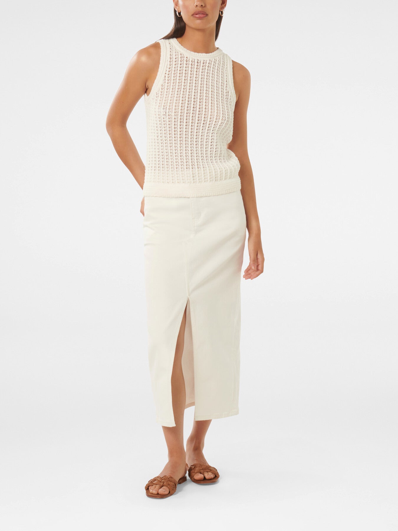 Bailee Crochet Look Racer Top