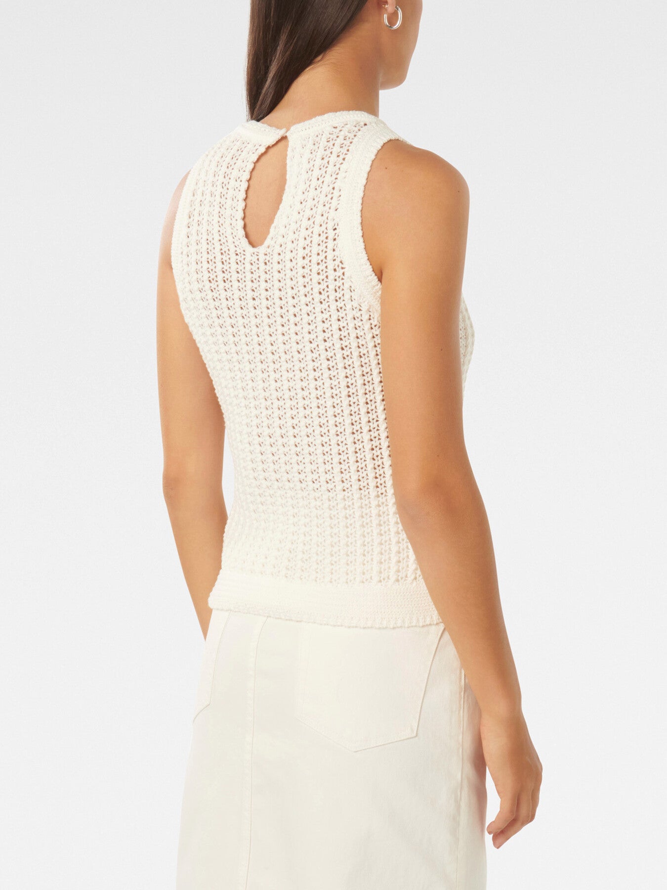 Bailee Crochet Look Racer Top