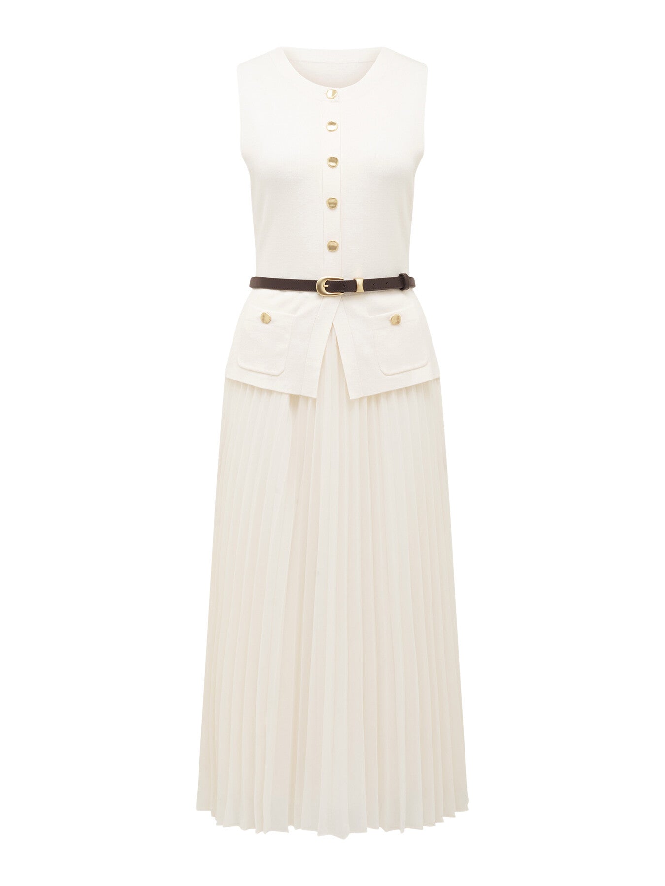 Daphne Waistcoat Knitted Midi Dress