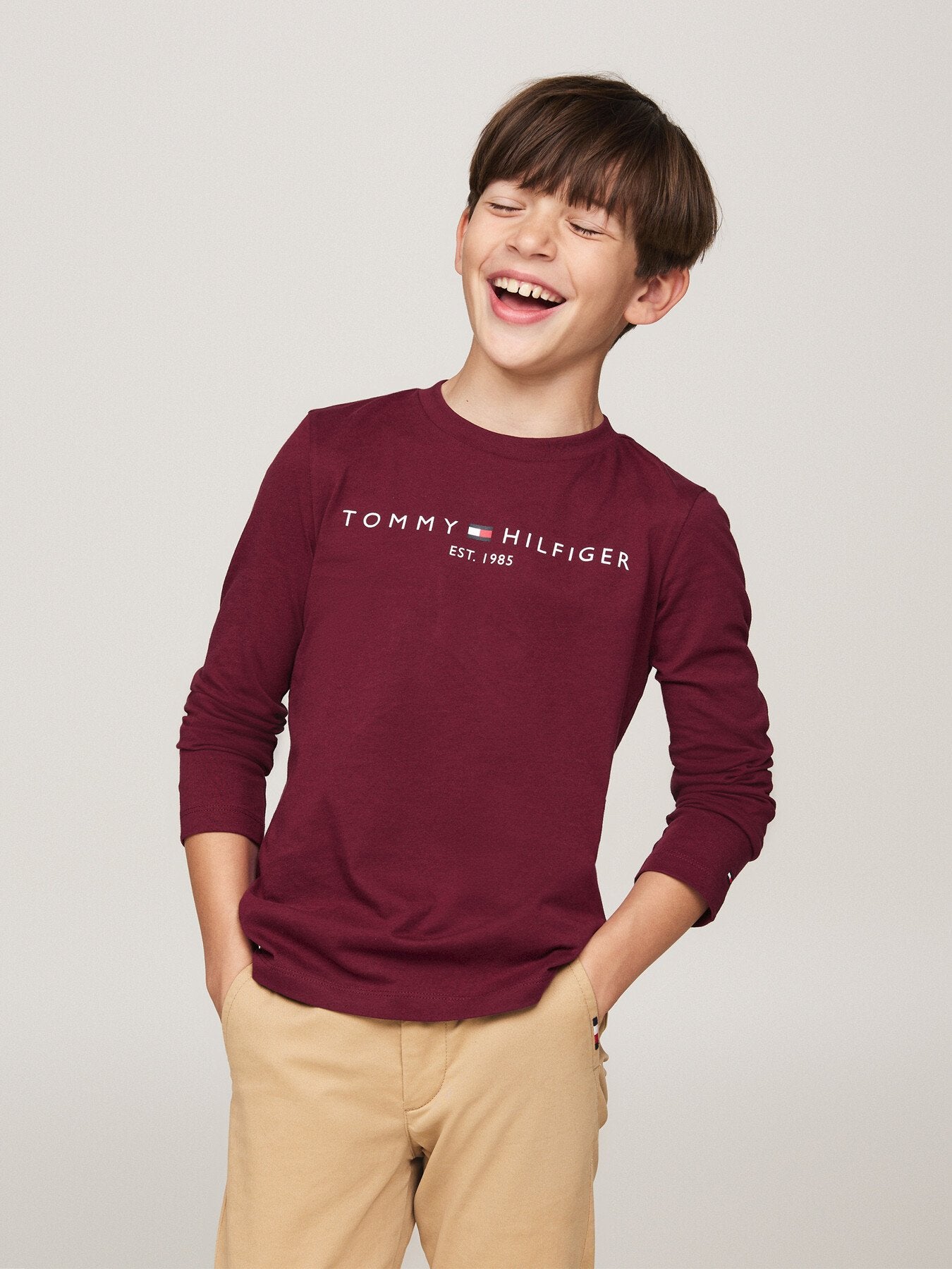 Kids’ Logo Print Long Sleeve T-Shirt Blue