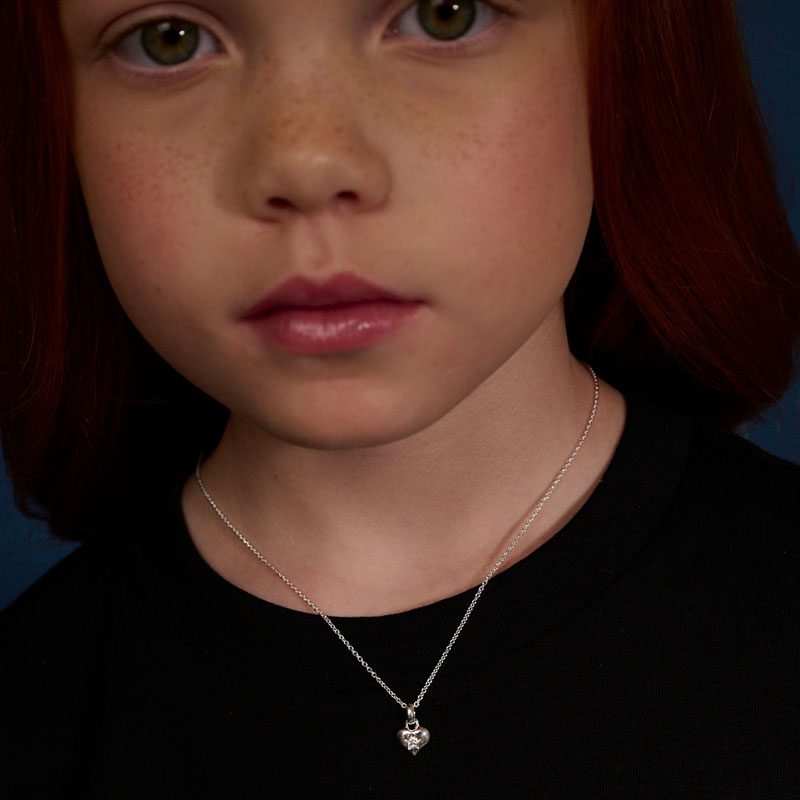 Kids Bella Diamond Heart Pendant and Chain