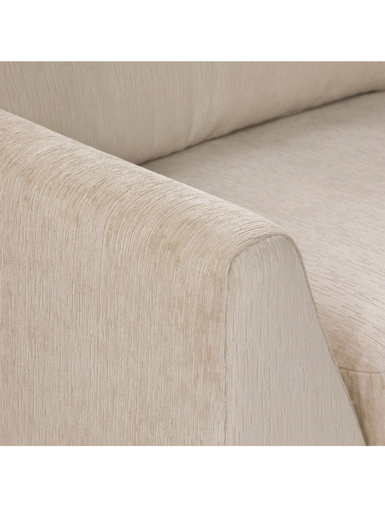 Neutral Melby Cream Velvet Right Facing Corner Sofa With Foo