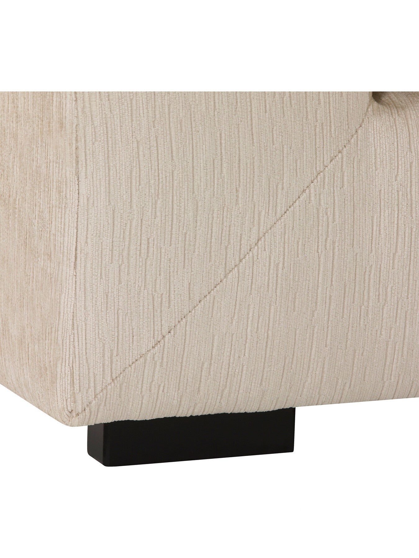 Neutral Melby Cream Velvet Right Facing Corner Sofa With Foo