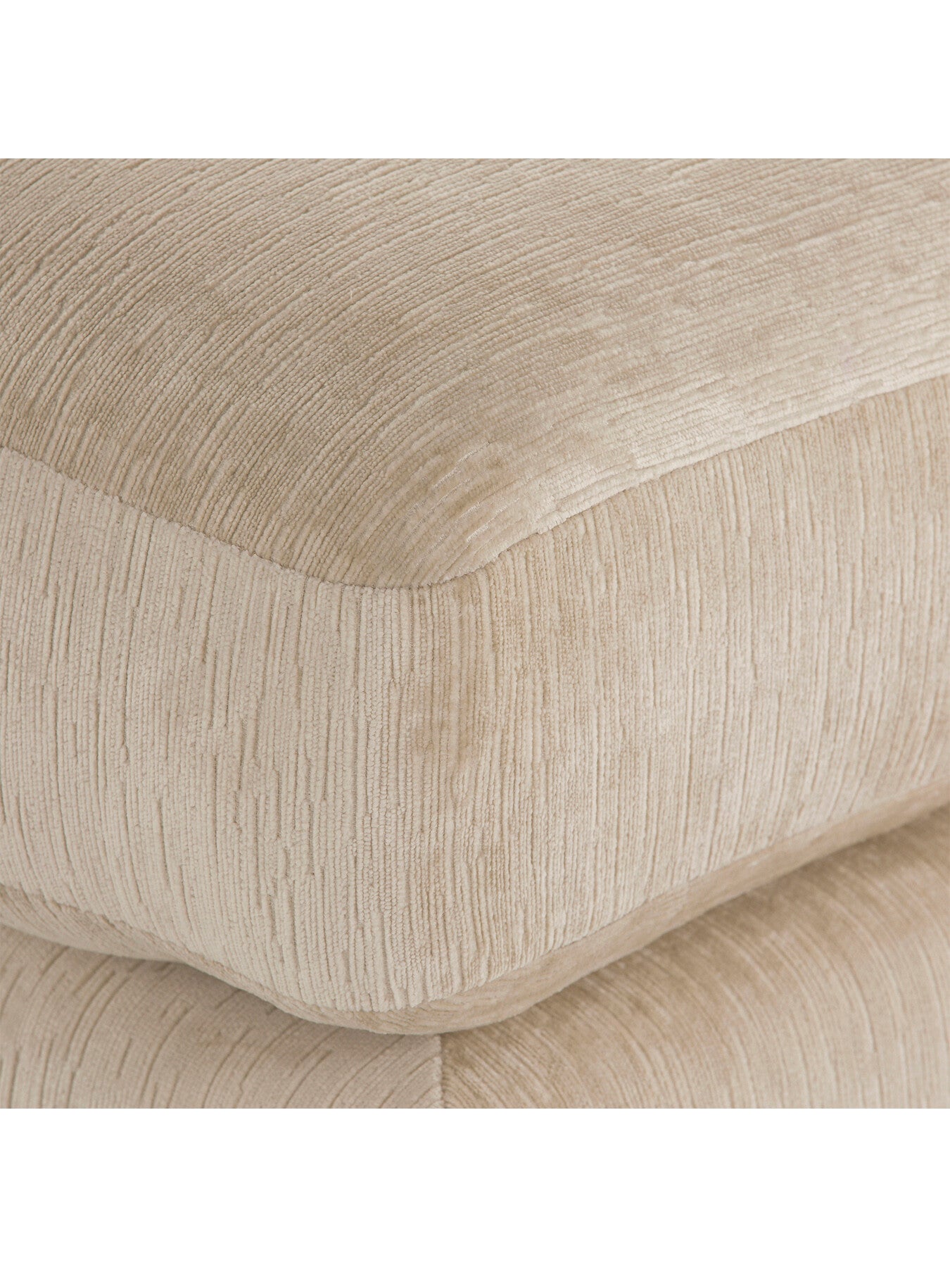 Melby Cream Velvet Footstool