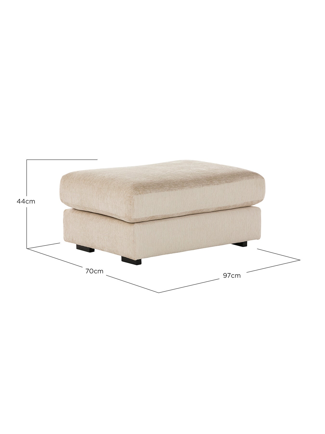 Melby Cream Velvet Footstool