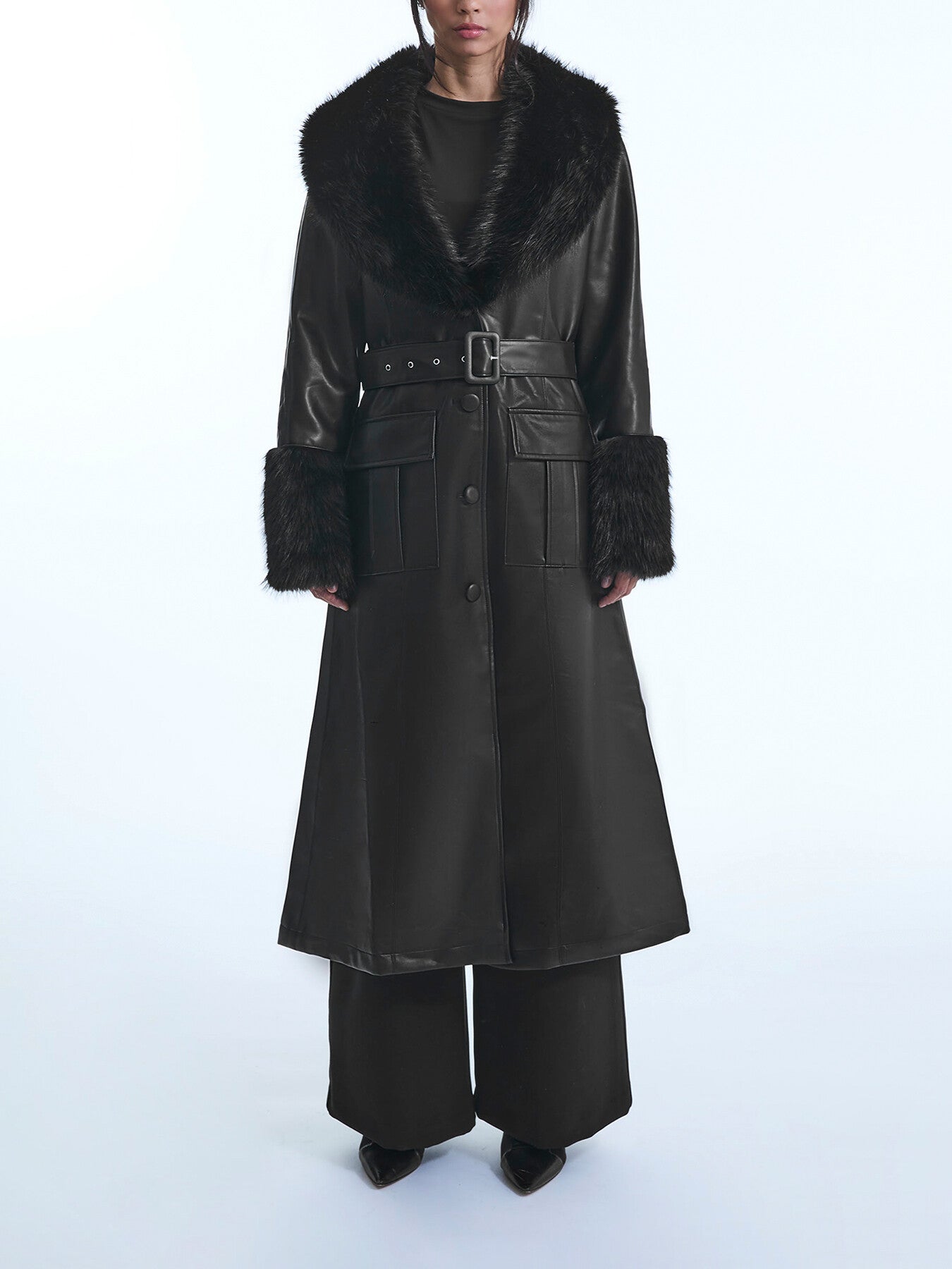 Faux Leather Coat