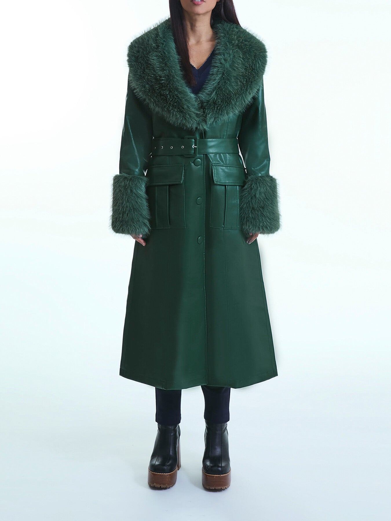 Faux Leather Coat