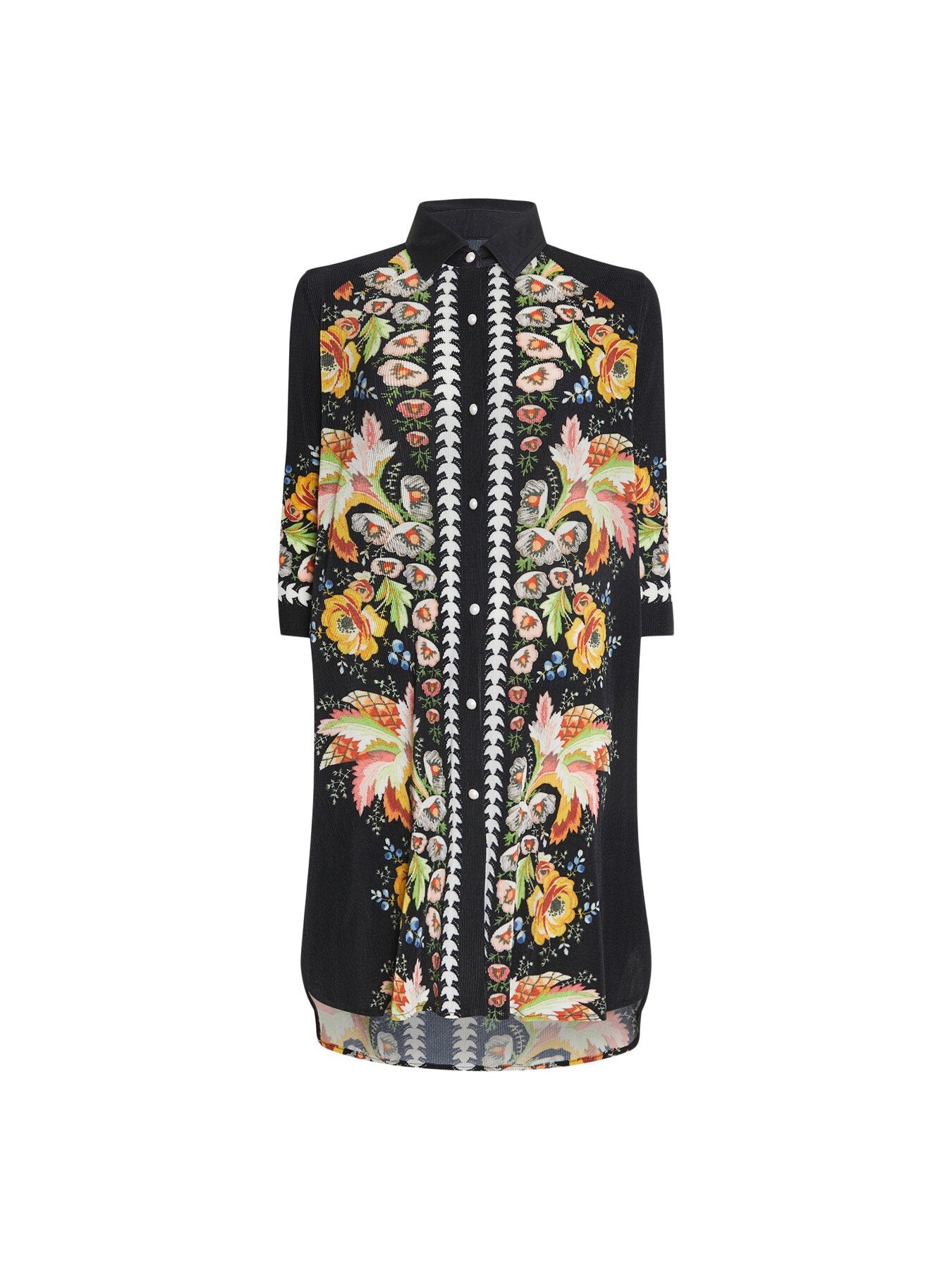 Long Pleated Shirt Dress