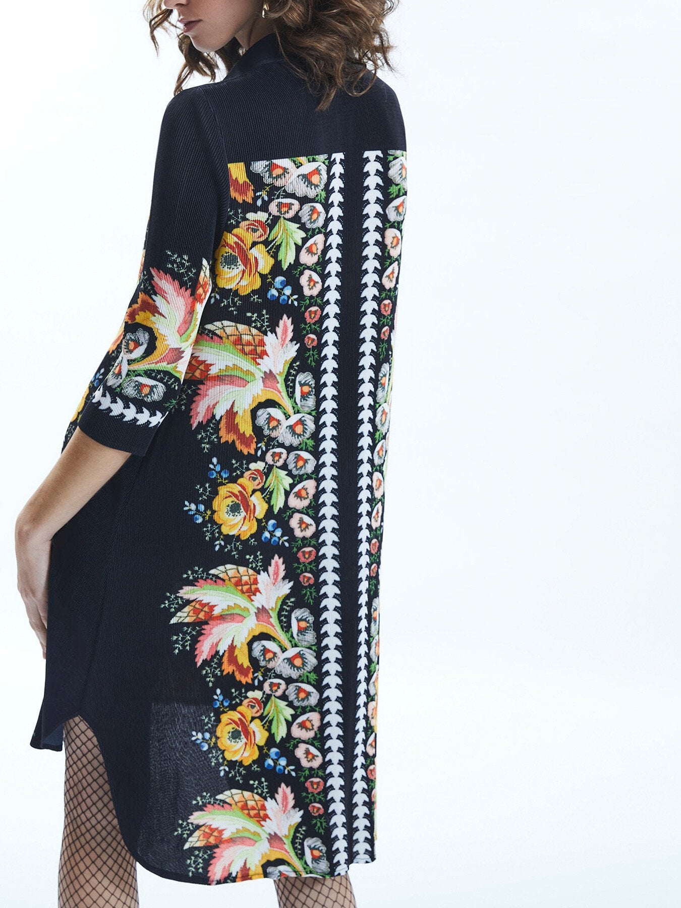 Long Pleated Shirt Dress