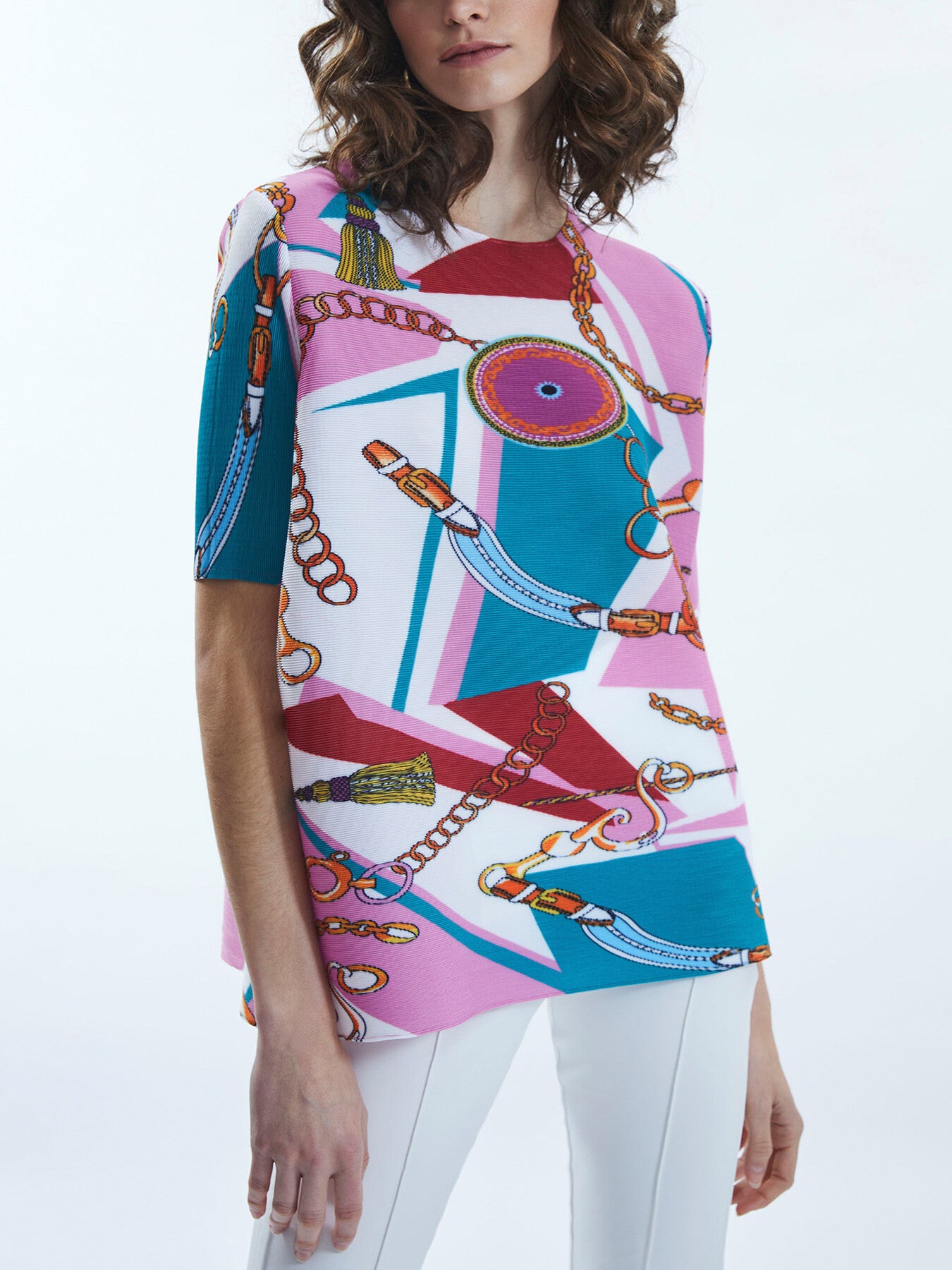 Pattern Pleasted Top