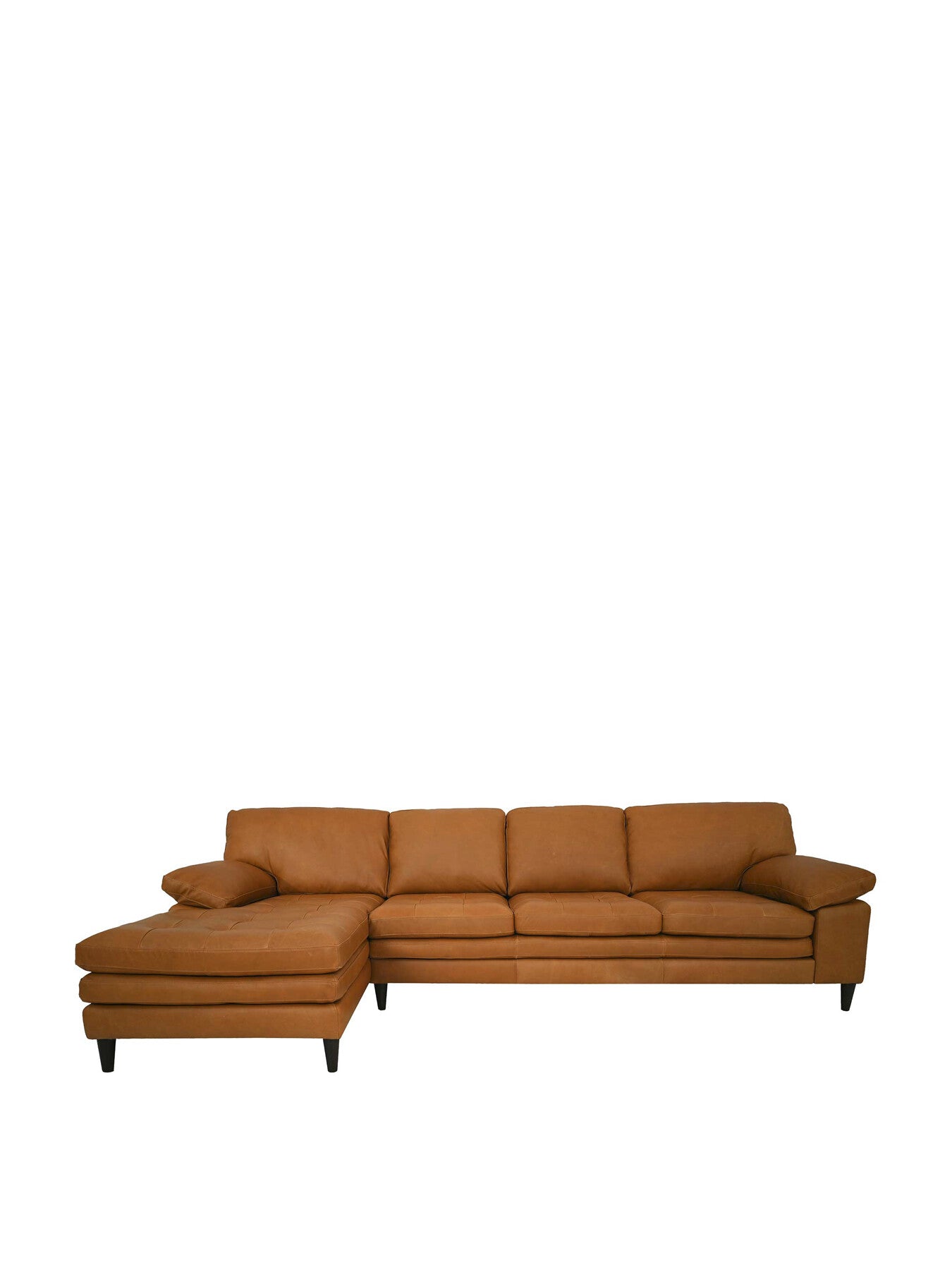 Olson Leather Tufted Corner Sofa With Chaise
