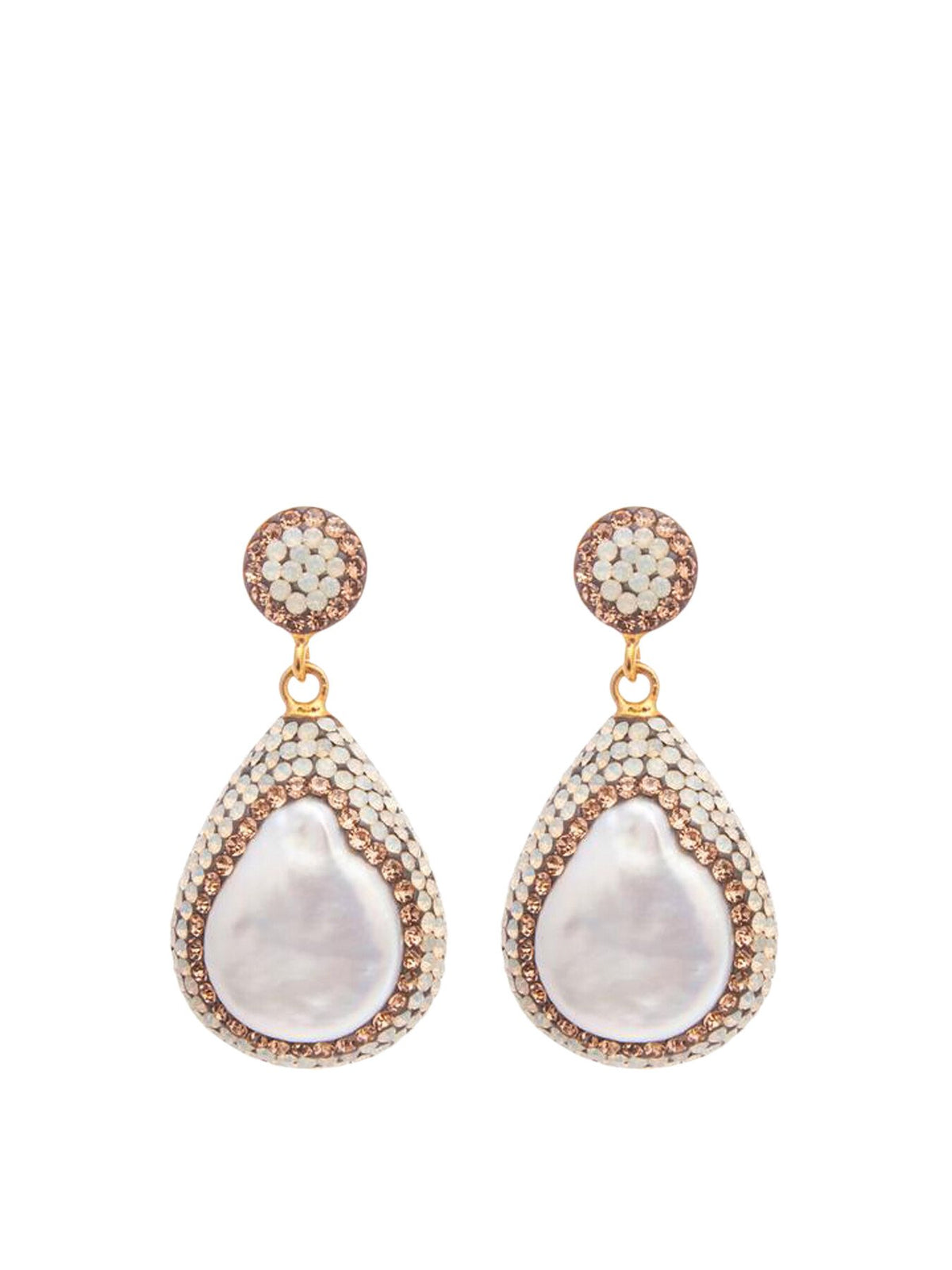 Baroque Pearl Earrings 18kt Gold Plated Silver