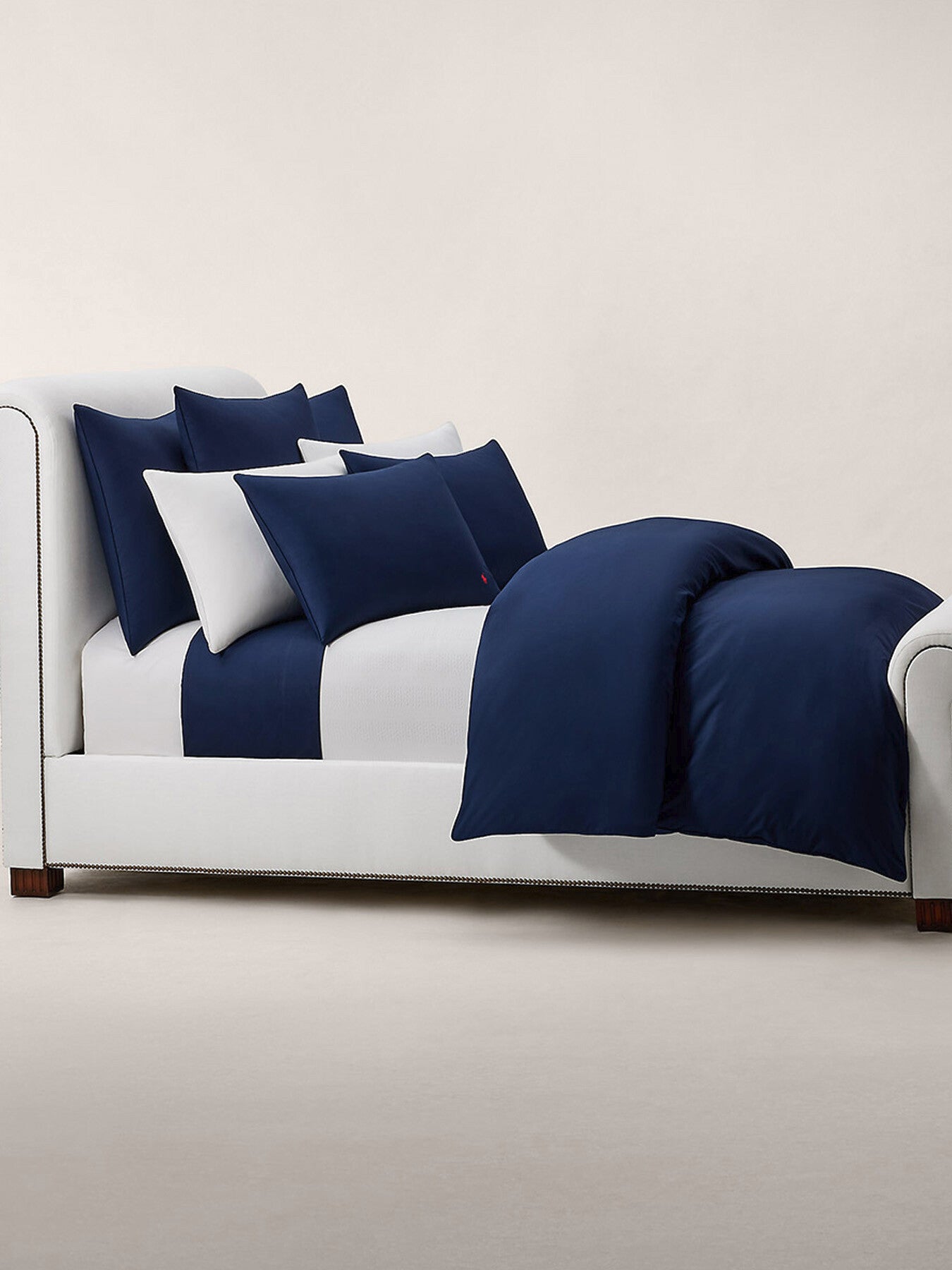 Polo Player Standard Pillowcase Collection Navy Newport