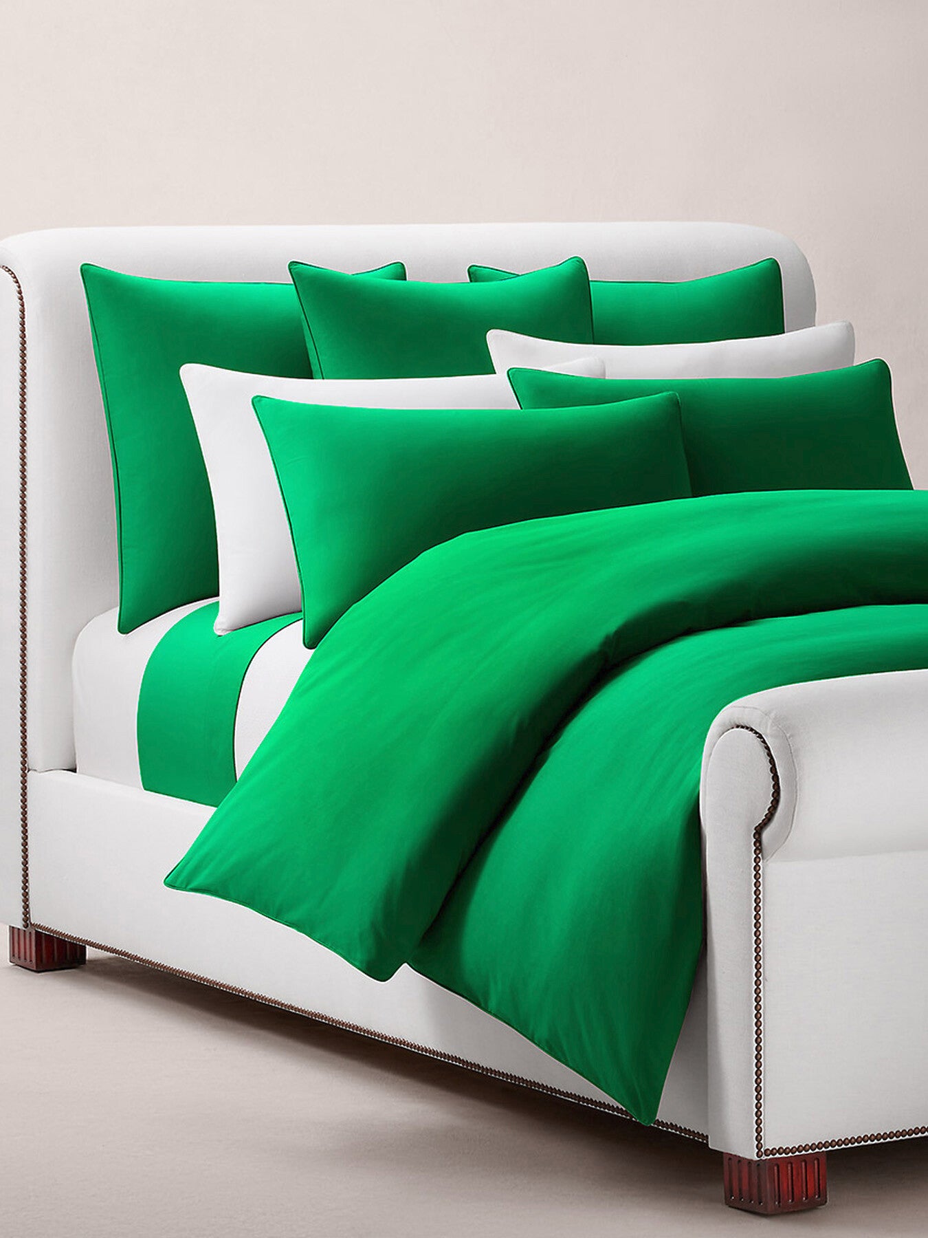 Polo Player Square Pillowcase Collection Green